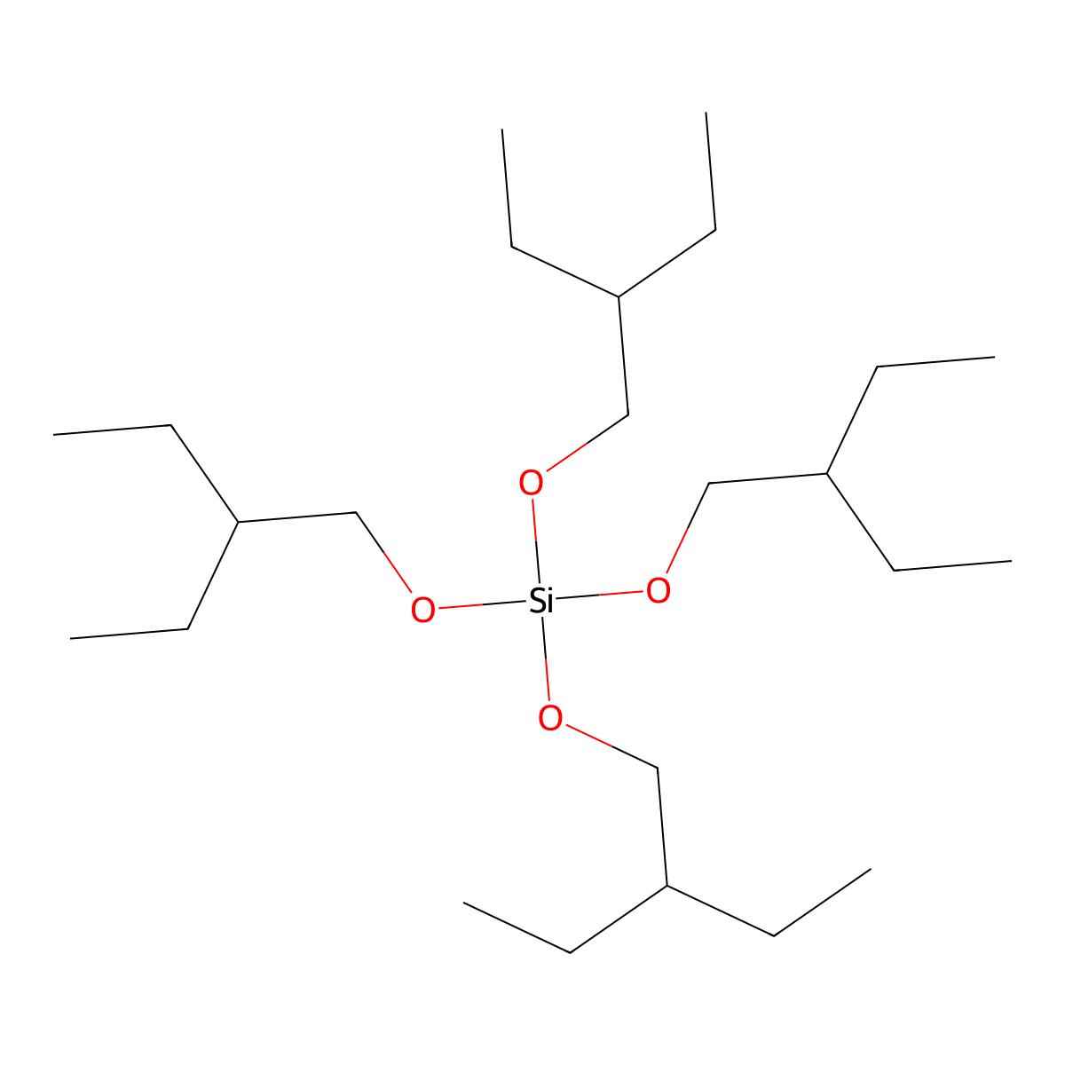Tetrakis(2-ethylbutyl) orthosilicate molecular structure, CAS 78-13-7