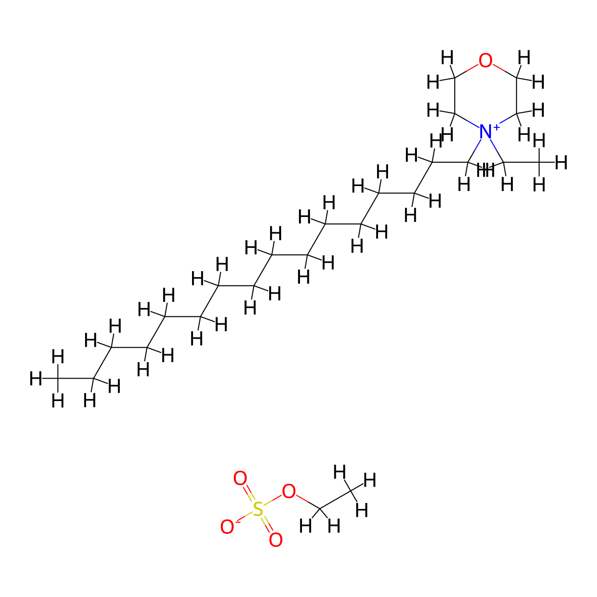 Morpholinium, 4-ethyl-4-hexadecyl-, ethyl sulfate (1:1) molecular structure, CAS 78-21-7