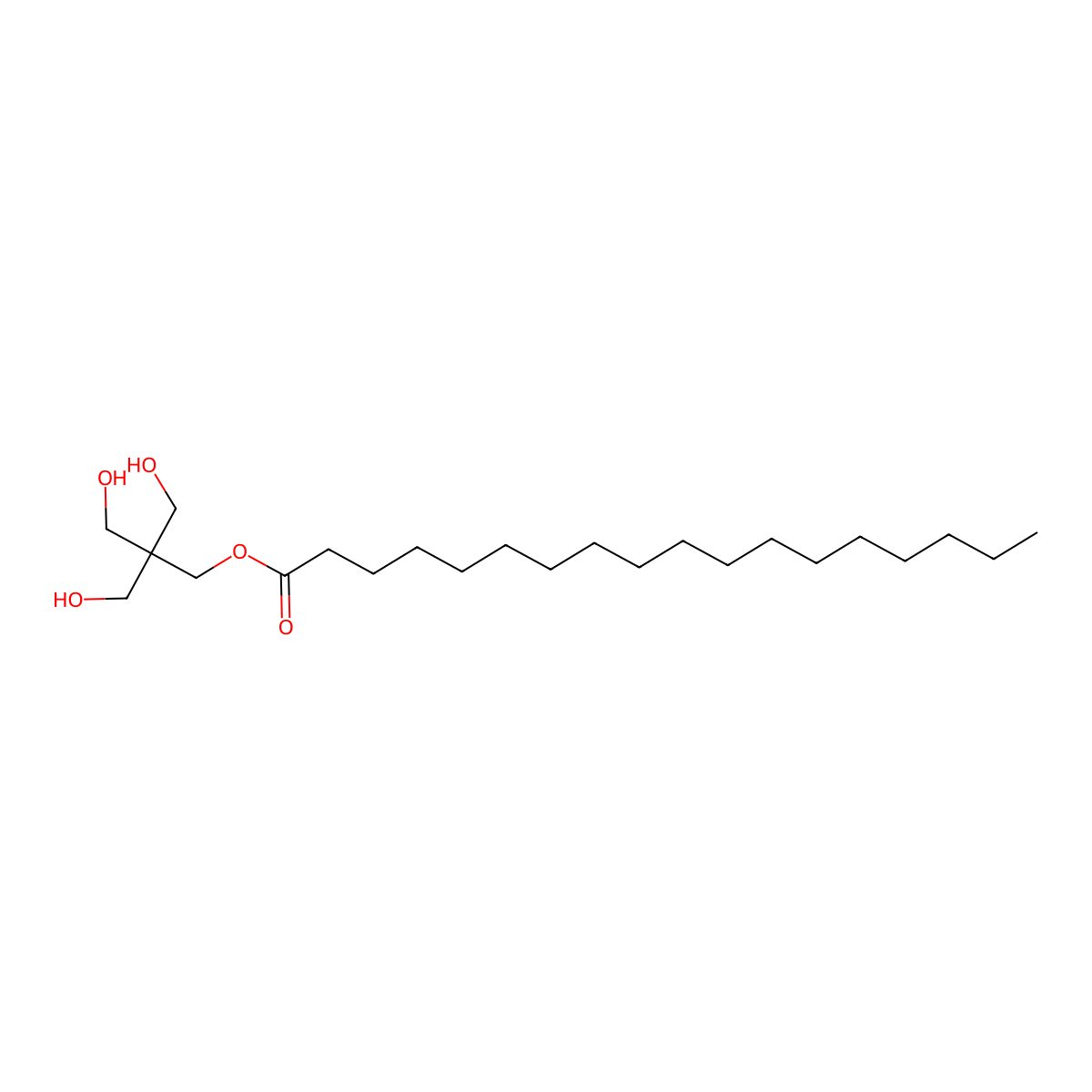 Pentaerythritol monostearate molecular structure, CAS 78-23-9