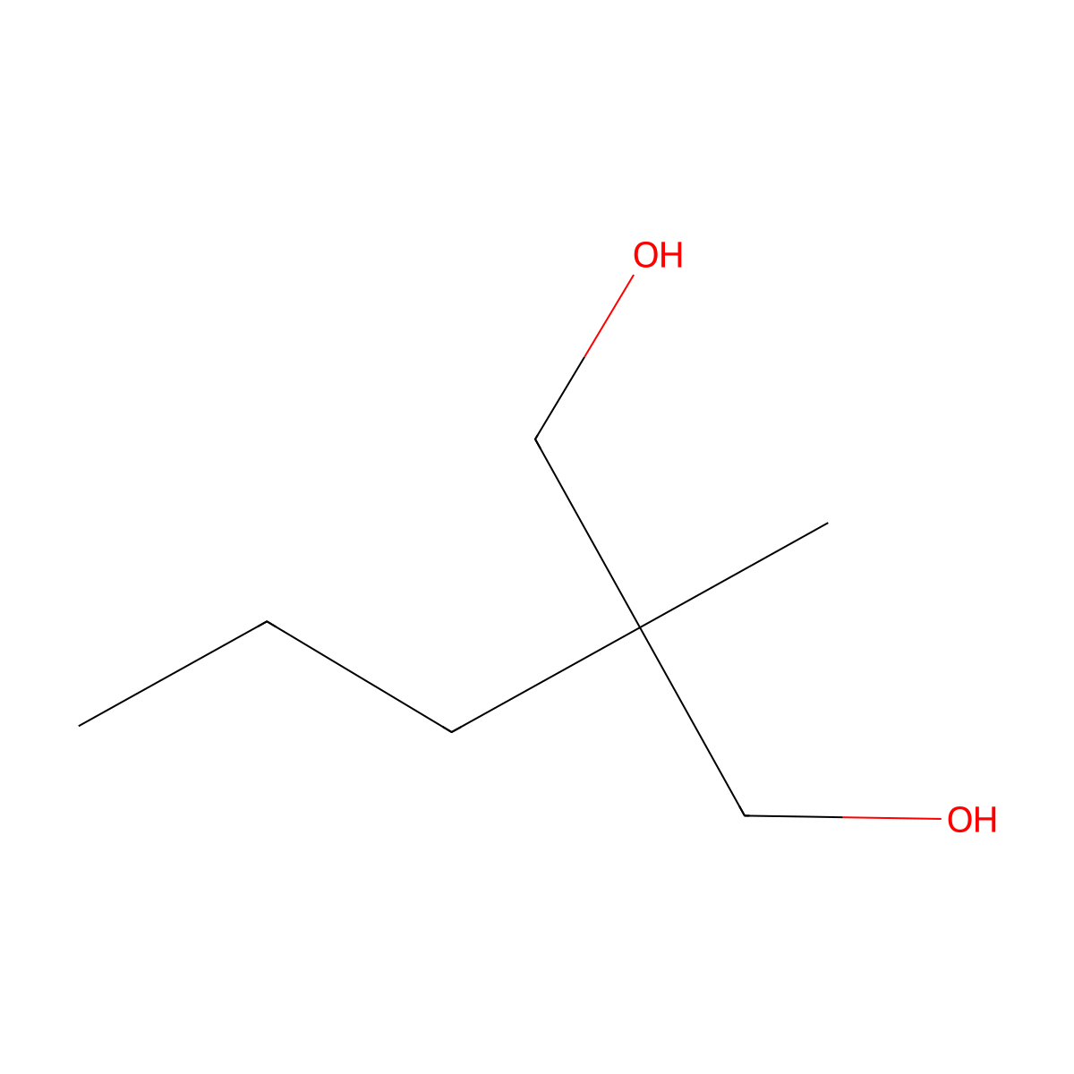 2-Methyl-2-propylpropane-1,3-diol molecular structure, CAS 78-26-2