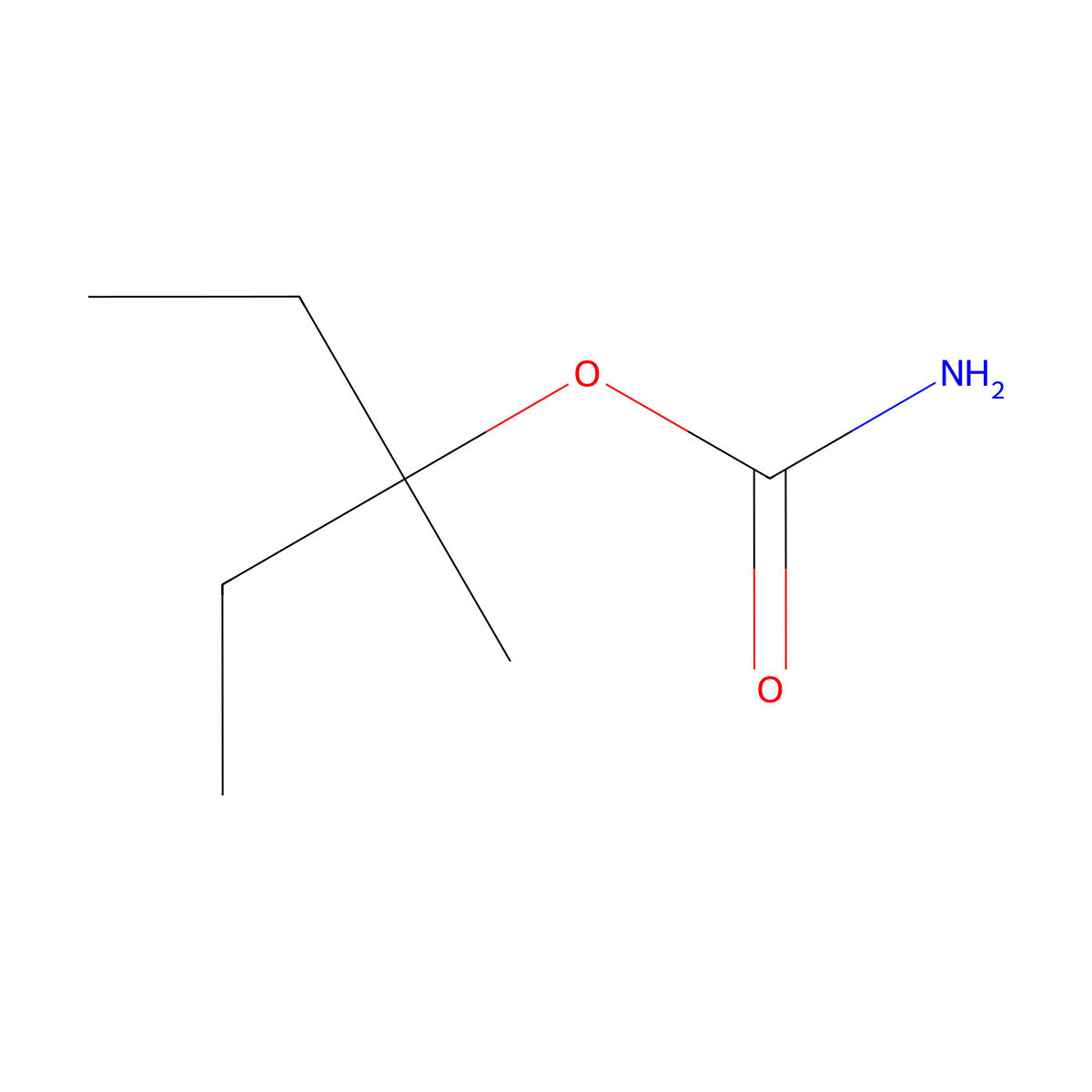 Emylcamate molecular structure, CAS 78-28-4