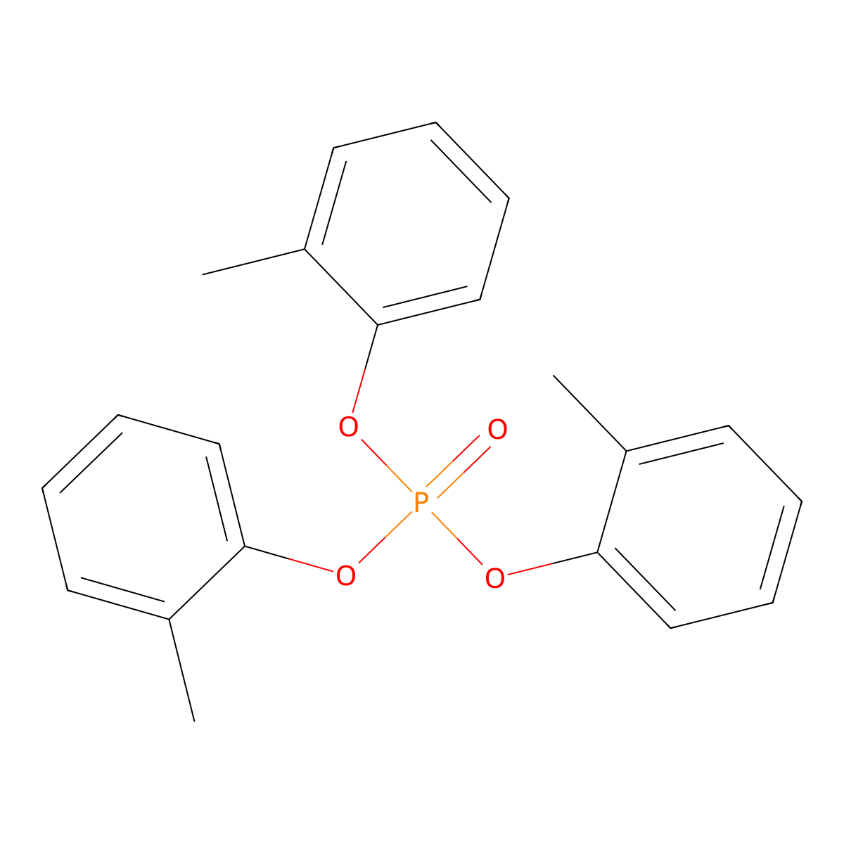 o-Cresyl phosphate molecular structure, CAS 78-30-8