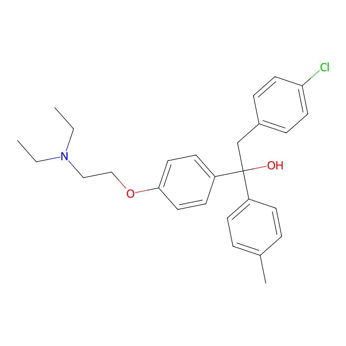 Triparanol molecular structure, CAS 78-41-1
