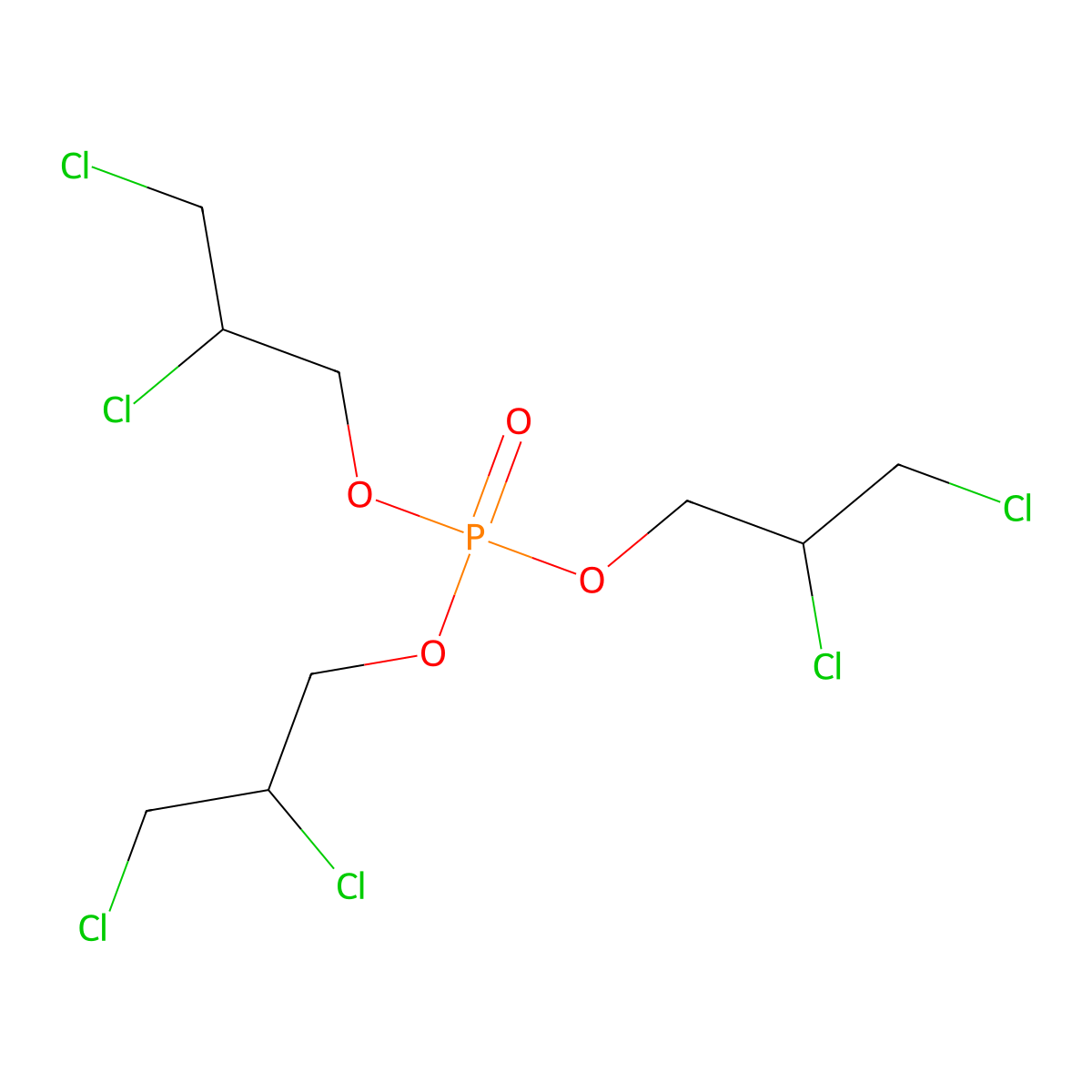 Tris(2,3-dichloropropyl) phosphate molecular structure, CAS 78-43-3
