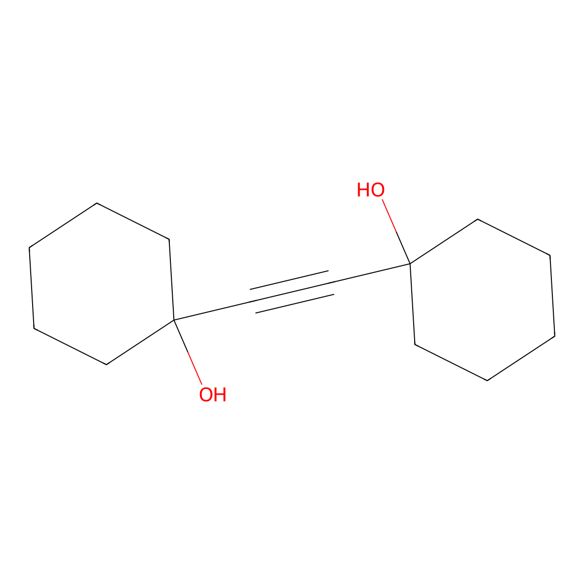 1,1'-Ethynylenedicyclohexanol molecular structure, CAS 78-54-6