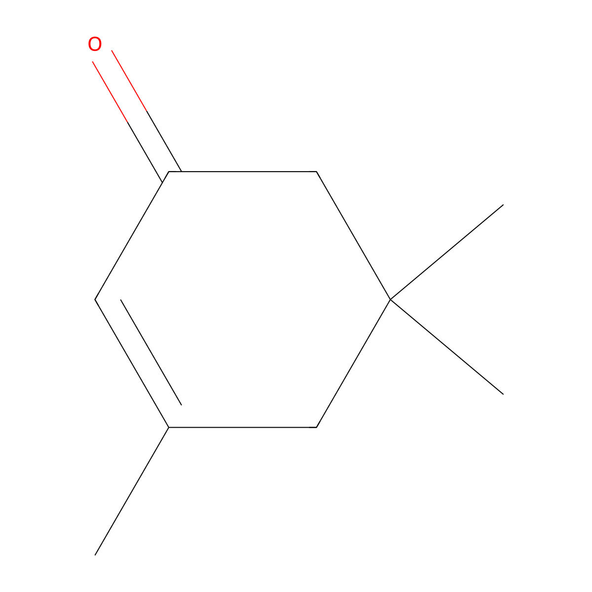 Isophorone molecular structure, CAS 78-59-1