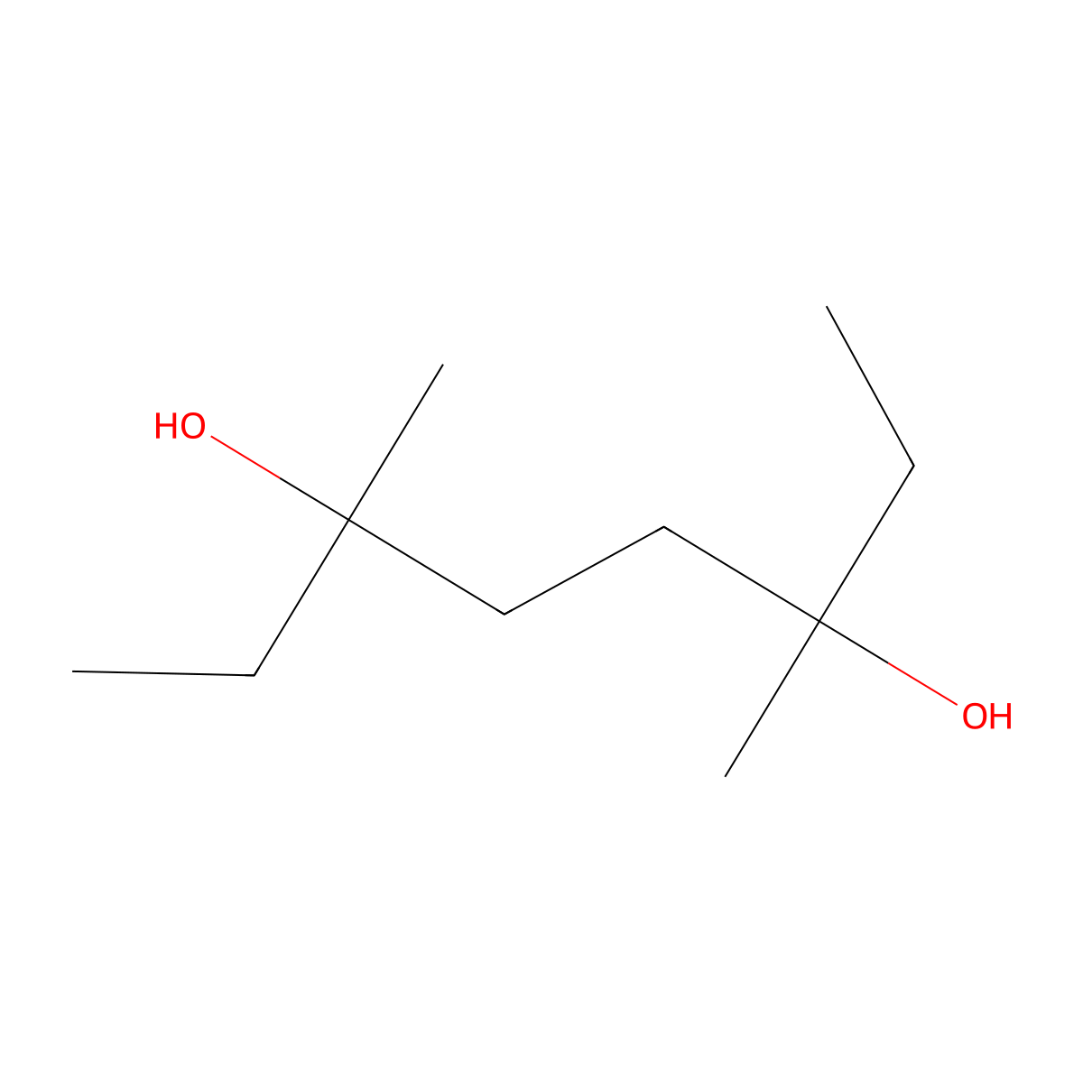 3,6-Dimethyloctane-3,6-diol molecular structure, CAS 78-65-9