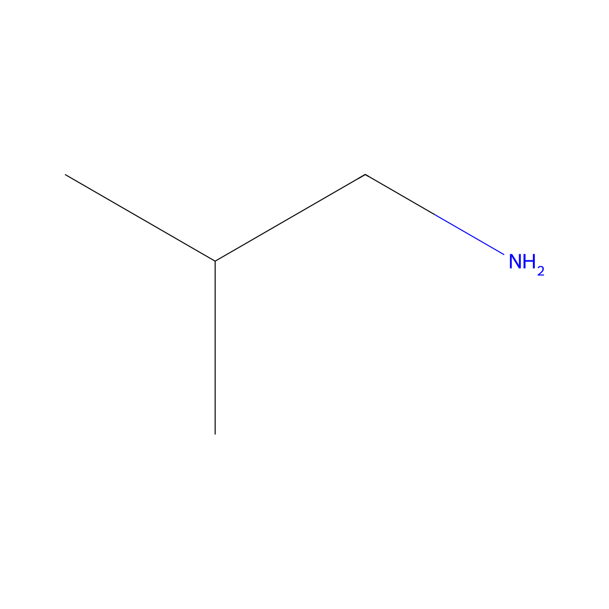 Isobutylamine molecular structure, CAS 78-81-9