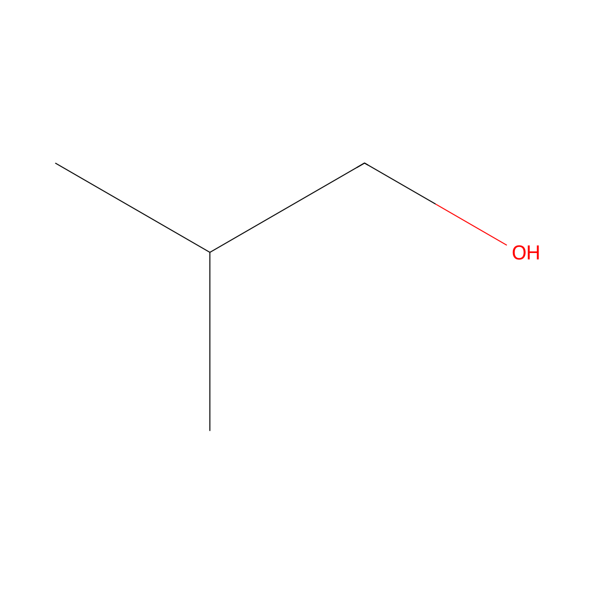 Isobutanol molecular structure, CAS 78-83-1