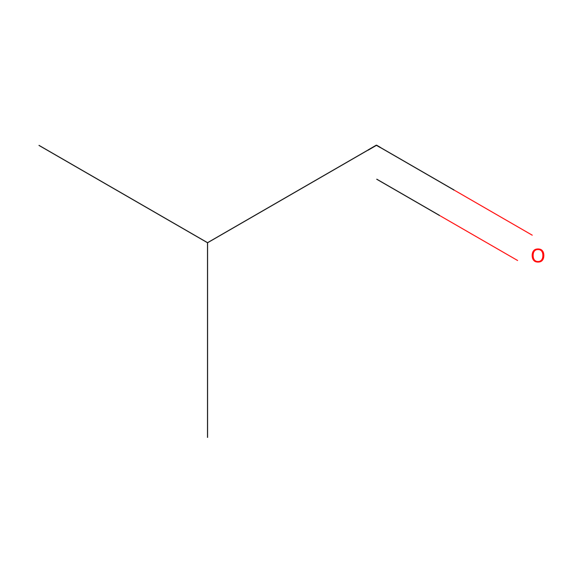 Isobutyraldehyde molecular structure, CAS 78-84-2