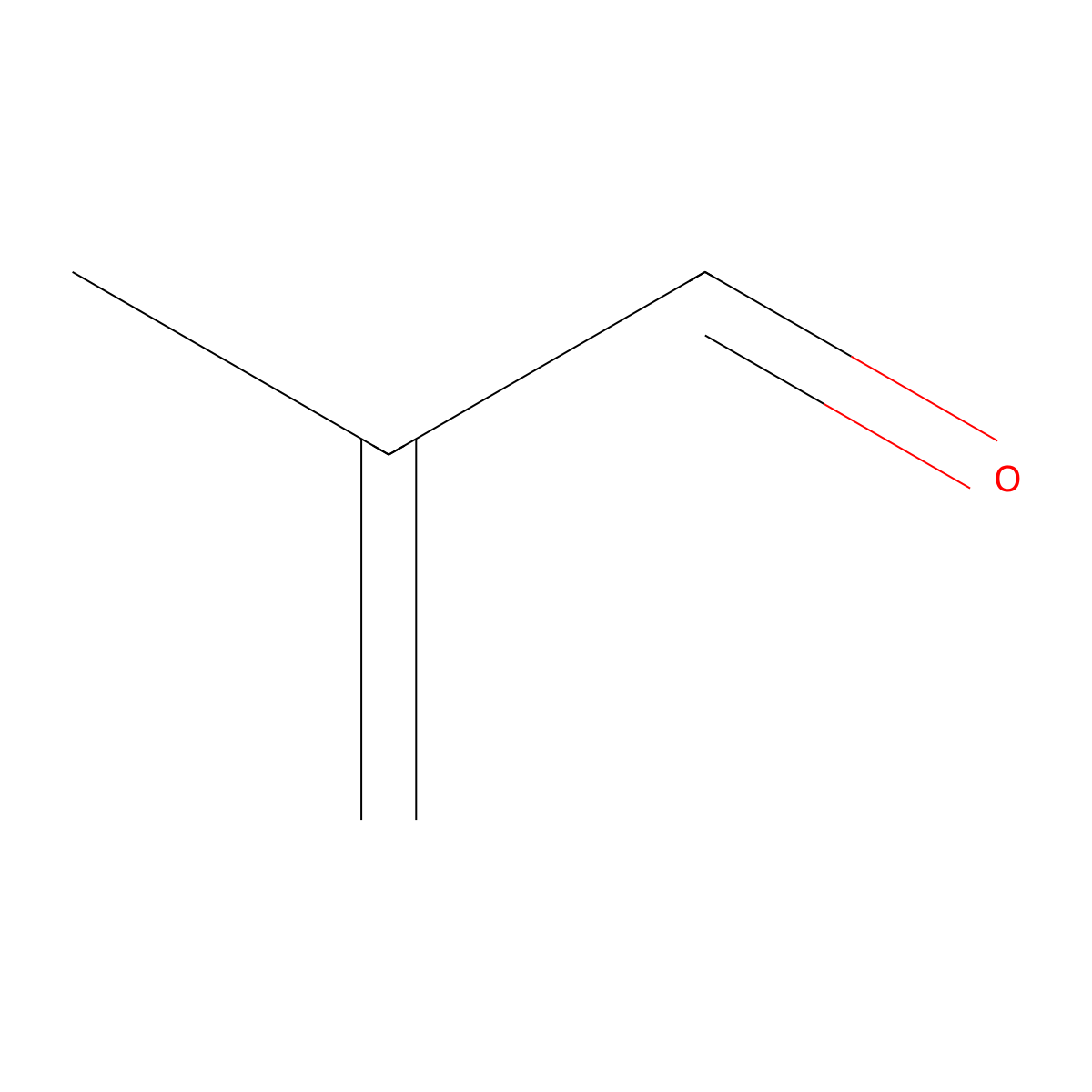 Methacrolein molecular structure, CAS 78-85-3