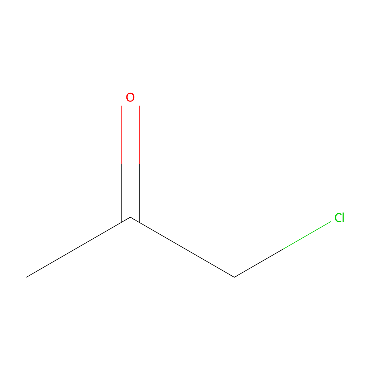 Chloroacetone molecular structure, CAS 78-95-5