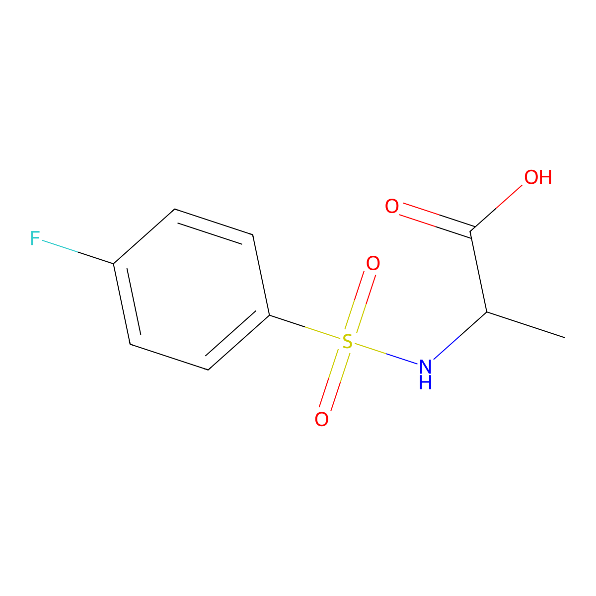 2-{[(4-Fluorophenyl)sulfonyl]amino}propanoic acid molecular structure, CAS 780-97-2