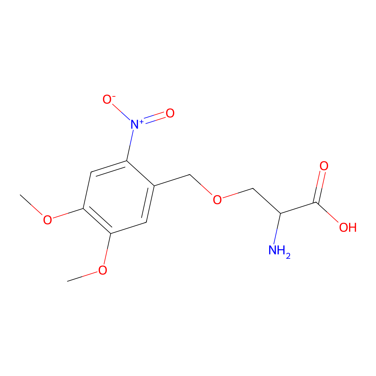 (S)-2-Amino-3-((4,5-dimethoxy-2-nitrobenzyl)oxy)propanoic acid molecular structure, CAS 780009-55-4