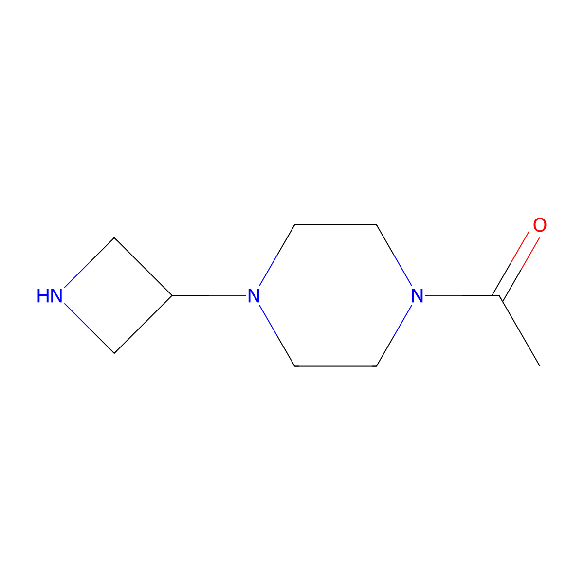 1-[4-(Azetidin-3-yl)piperazin-1-yl]ethan-1-one molecular structure, CAS 780016-51-5