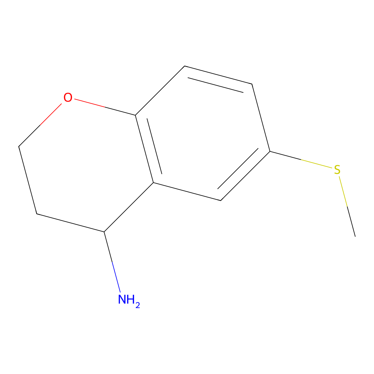 6-(methylsulfanyl)-3,4-dihydro-2H-1-benzopyran-4-amine molecular structure, CAS 780019-03-6