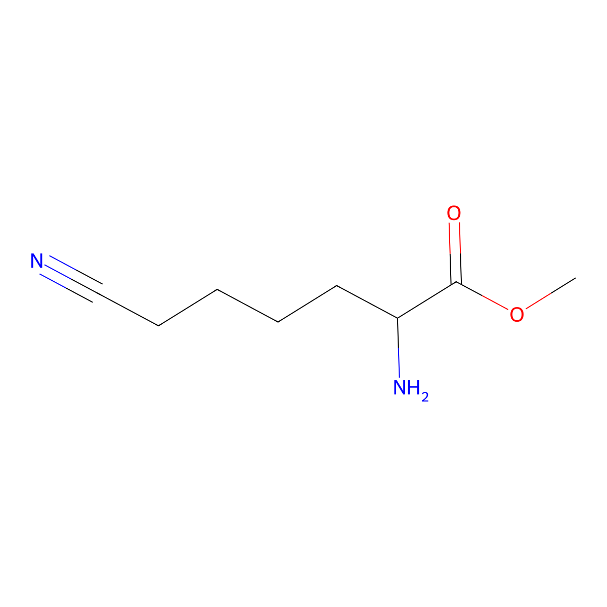 Methyl 2-amino-6-cyanohexanoate molecular structure, CAS 780019-06-9