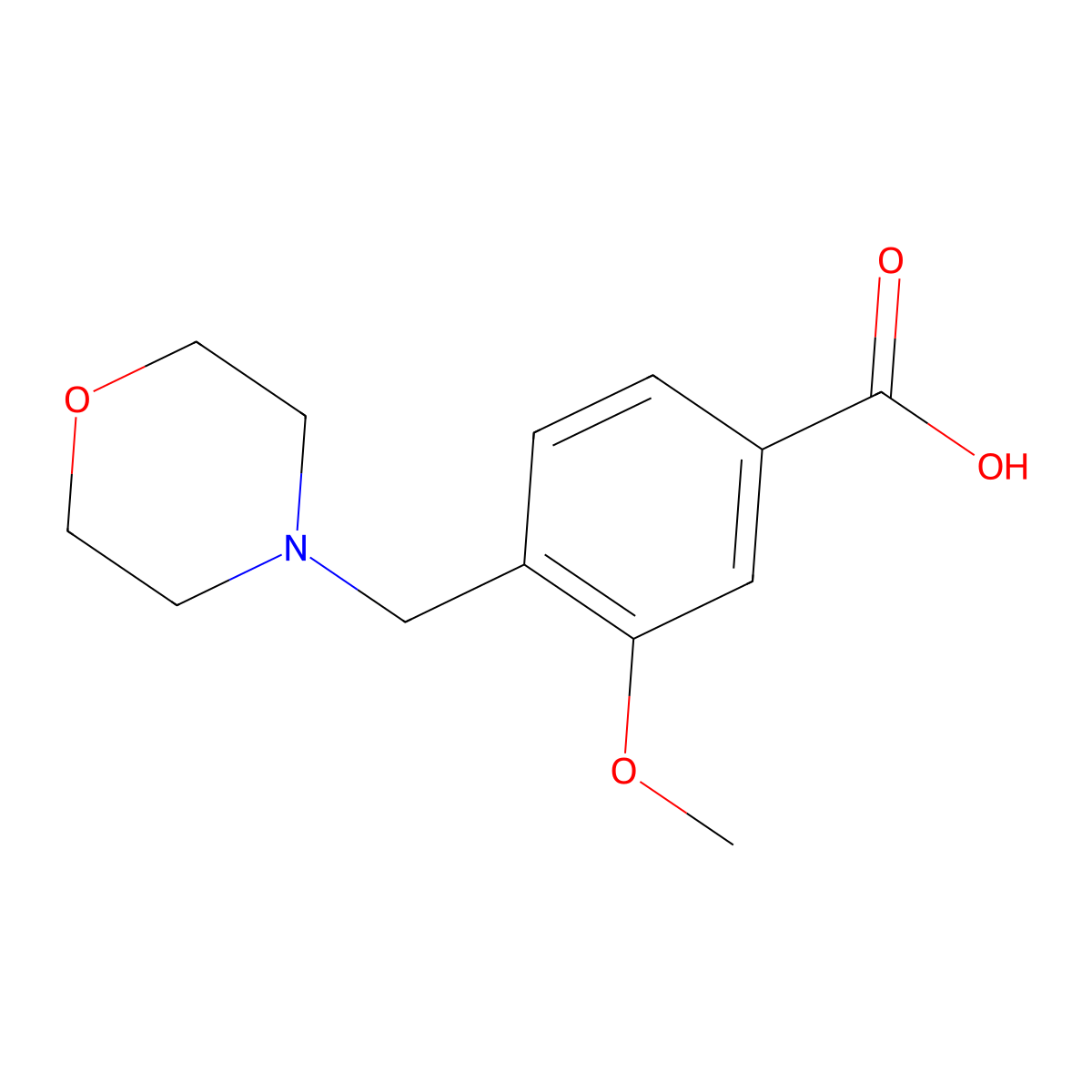 3-Methoxy-4-(morpholinomethyl)benzoic acid molecular structure, CAS 780019-36-5