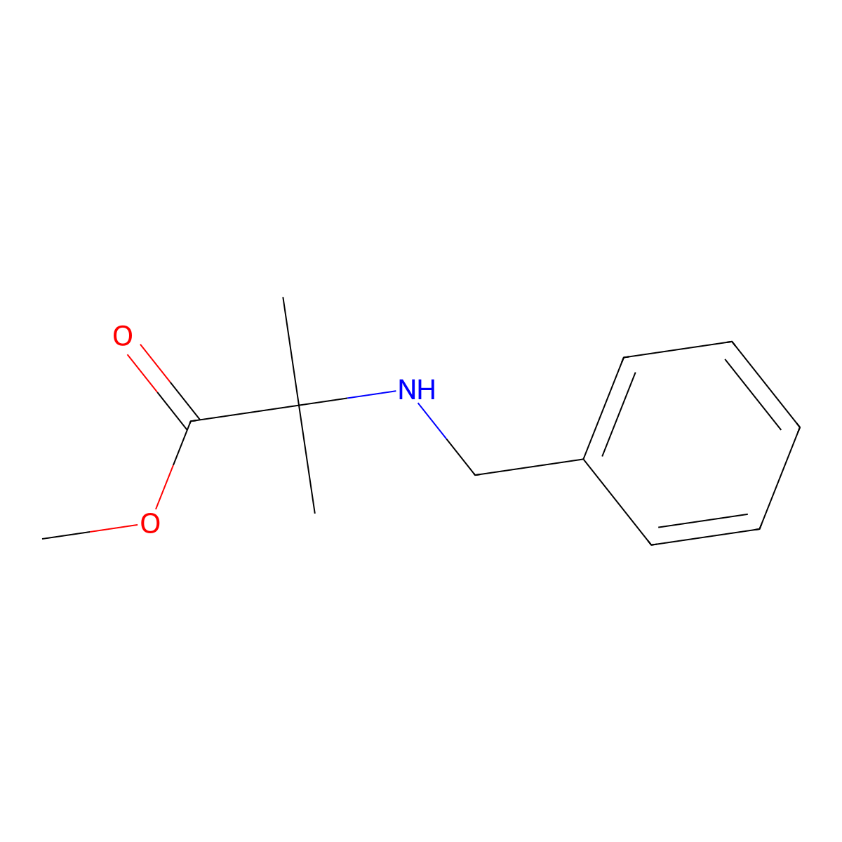Methyl 2-(benzylamino)-2-methylpropanoate molecular structure, CAS 78002-18-3