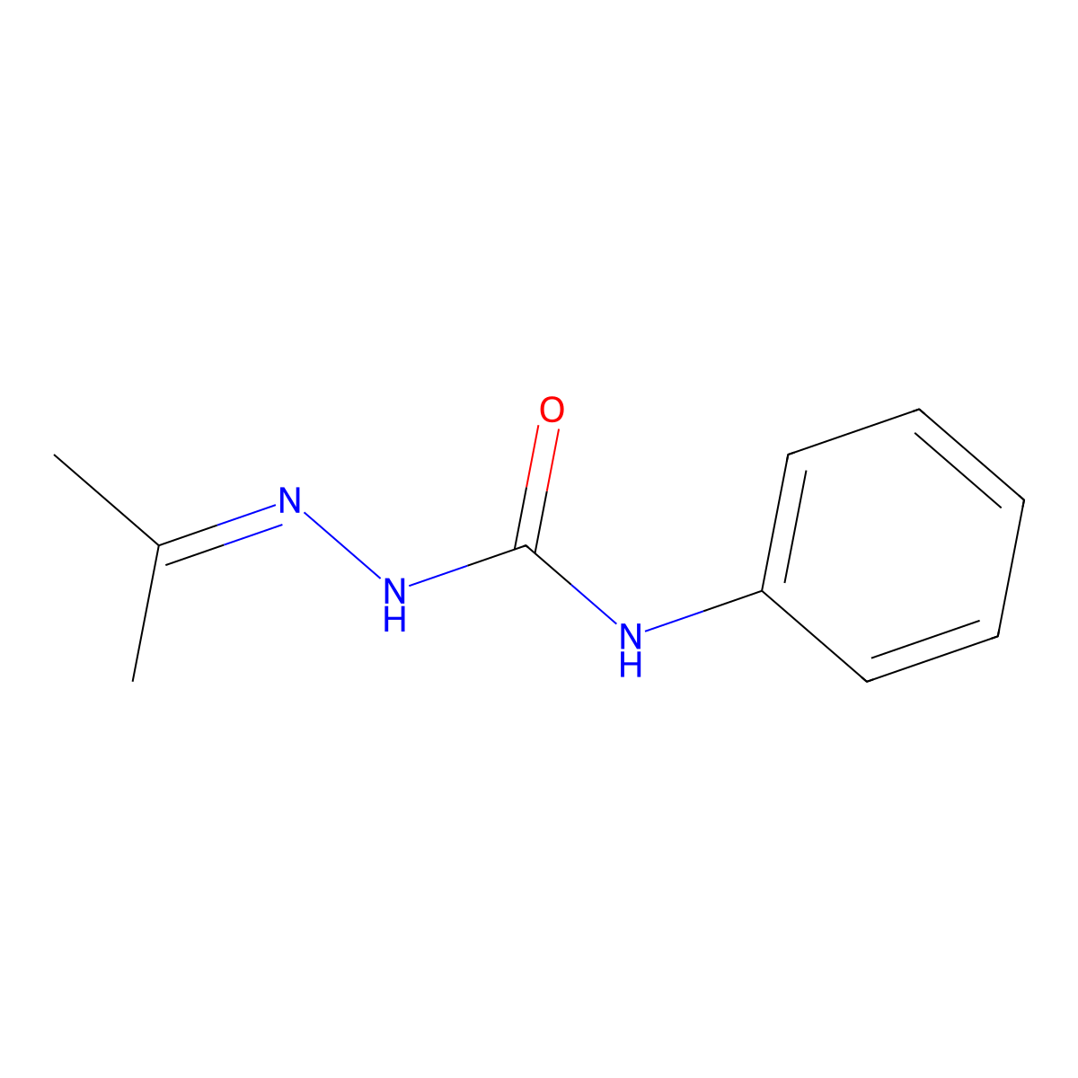 N-phenyl-2-(propan-2-ylidene)hydrazinecarboxamide molecular structure, CAS 78002-37-6