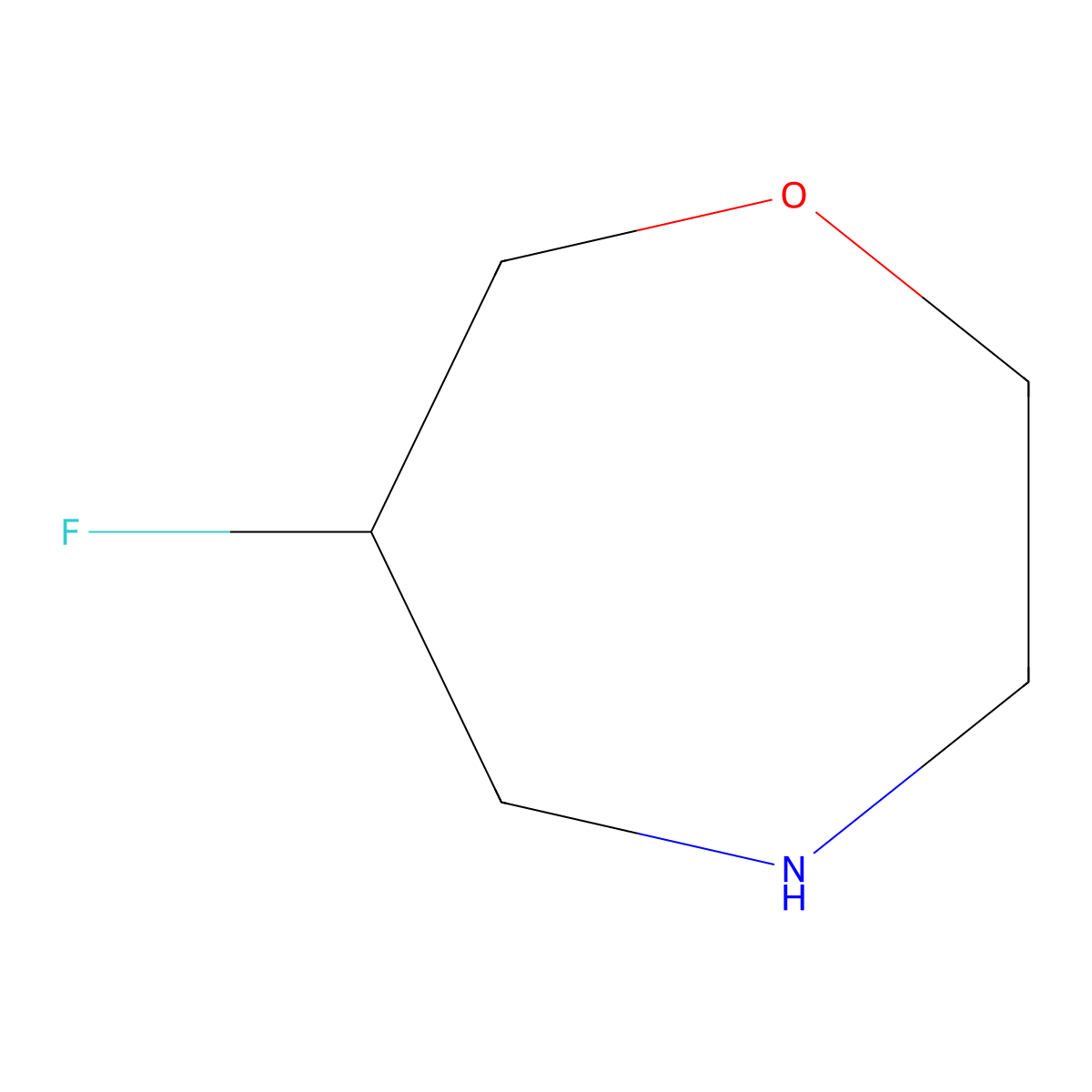 6-Fluoro-1,4-oxazepane molecular structure, CAS 780022-66-4
