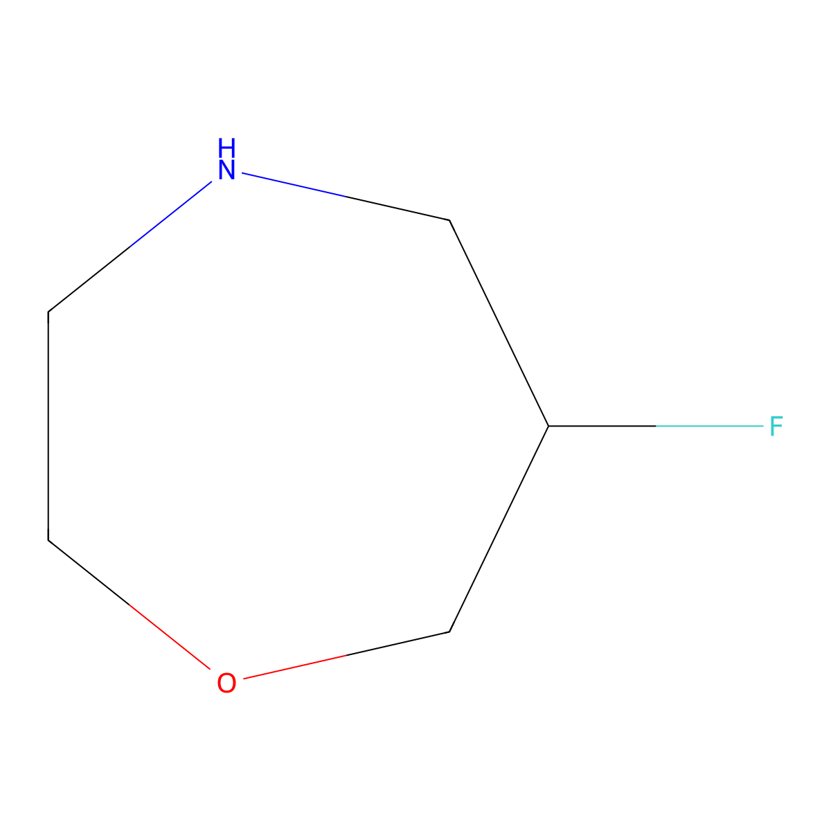 6-Fluoro-1,4-oxazepane molecular structure, CAS 780022-66-4