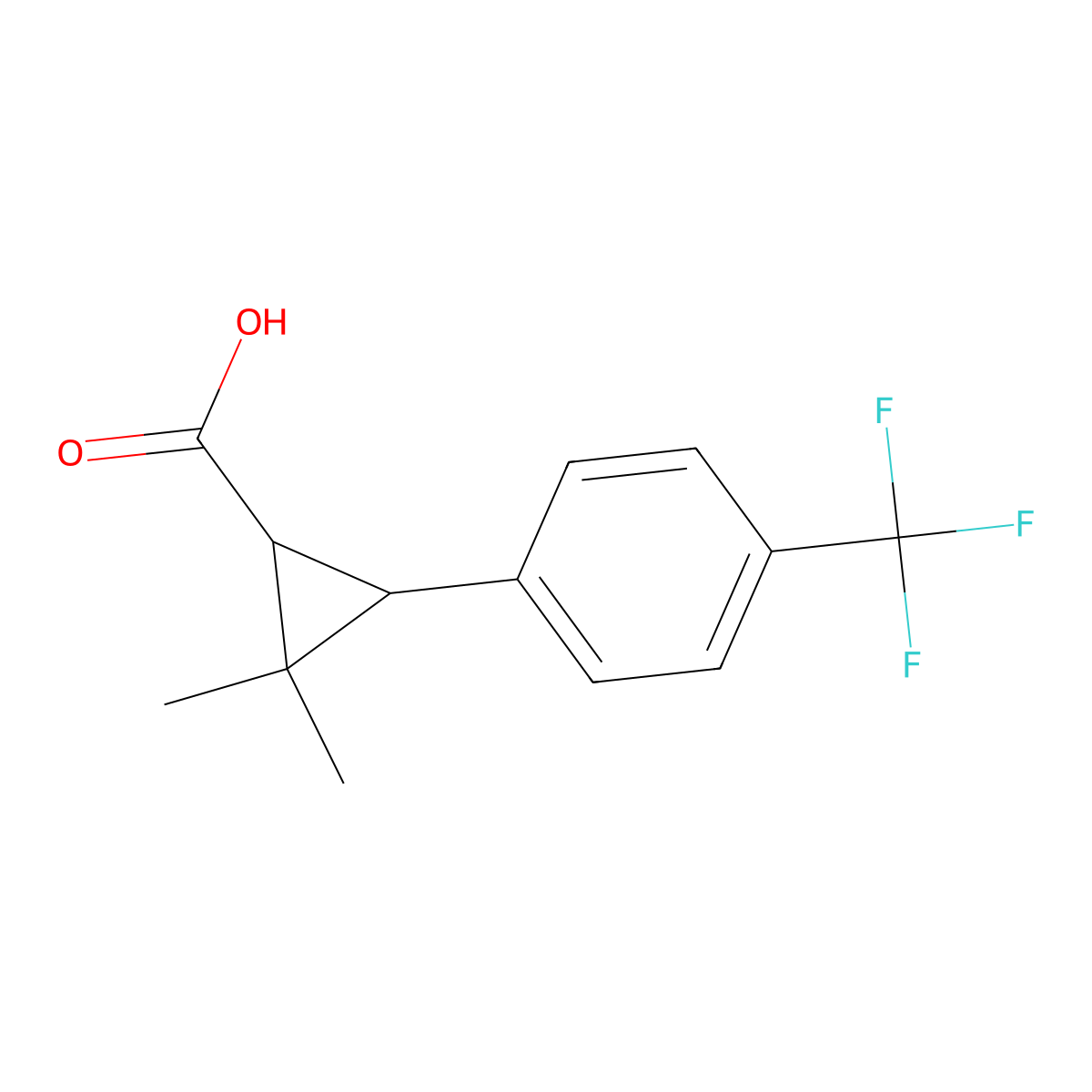 Rac-(1r,3r)-2,2-dimethyl-3-[4-(trifluoromethyl)phenyl]cyclopropane-1-carboxylic acid molecular structure, CAS 78003-38-0