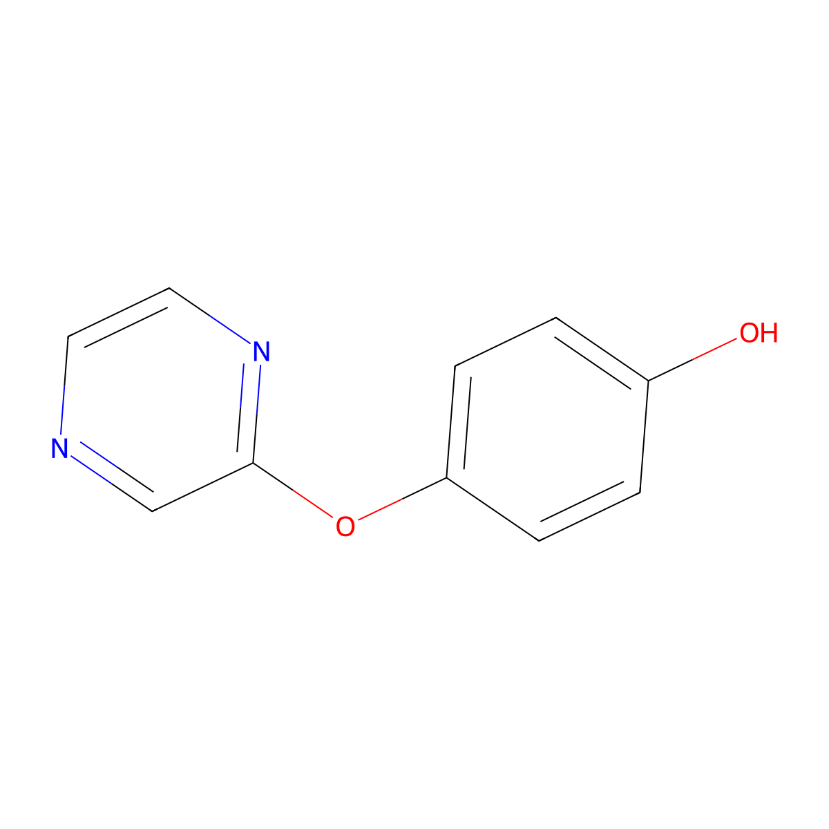 4-(Pyrazin-2-yloxy)phenol molecular structure, CAS 78003-49-3
