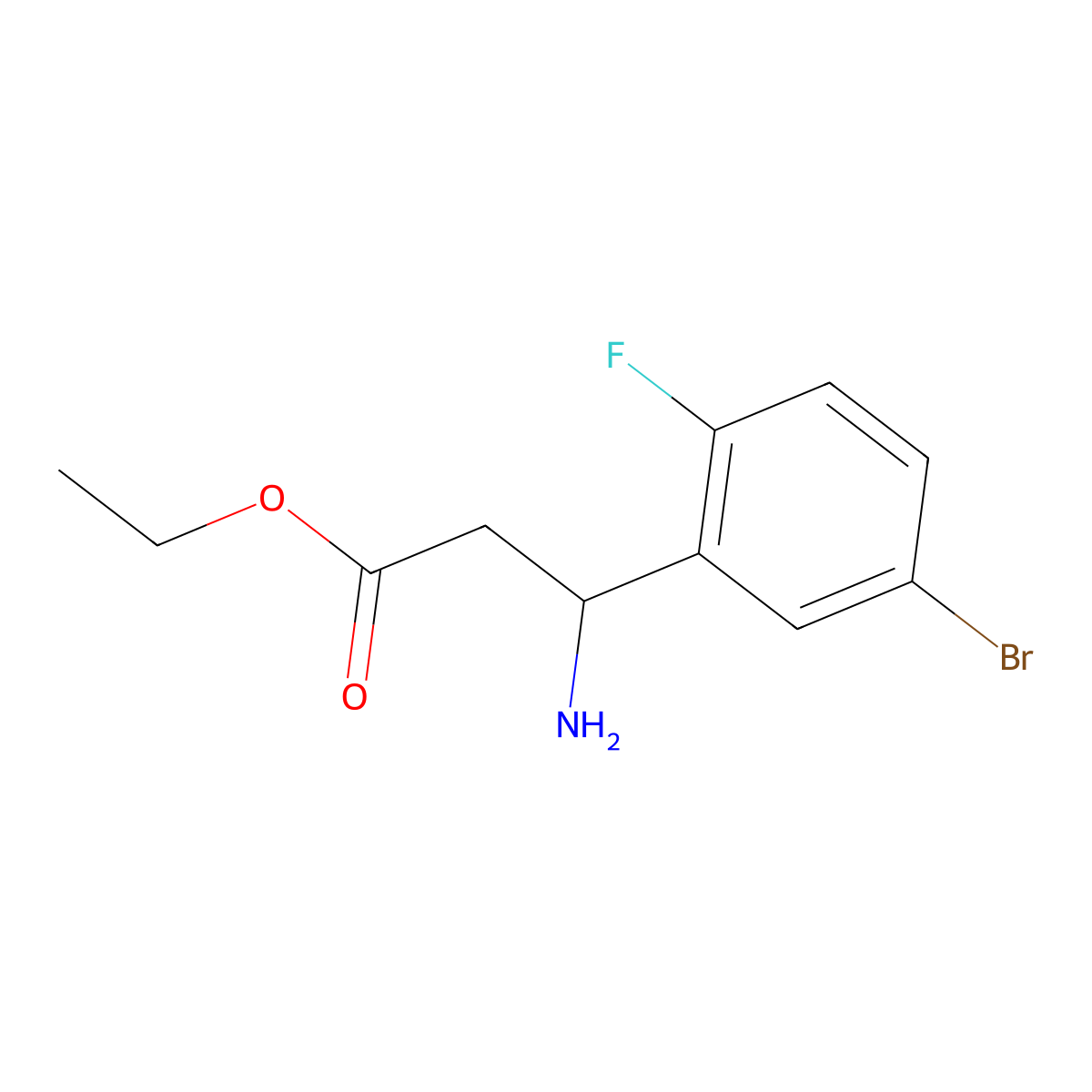 Ethyl 3-amino-3-(5-bromo-2-fluorophenyl)propanoate molecular structure, CAS 780034-35-7