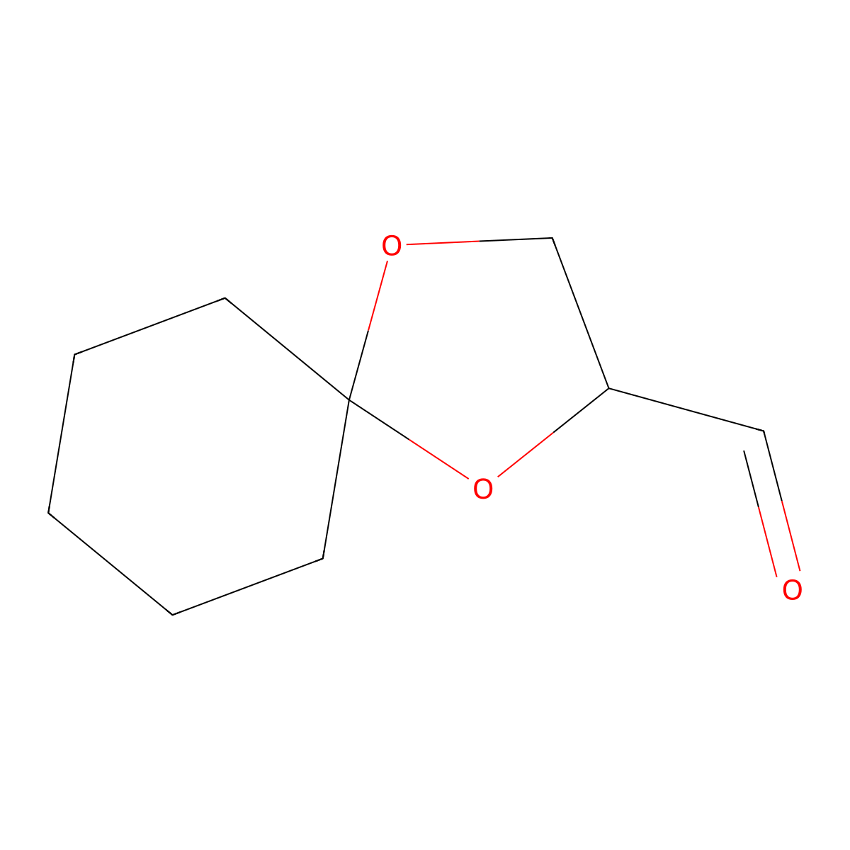 (R)-1,4-Dioxaspiro(4.5)decane-2-carboxaldehyde molecular structure, CAS 78008-36-3