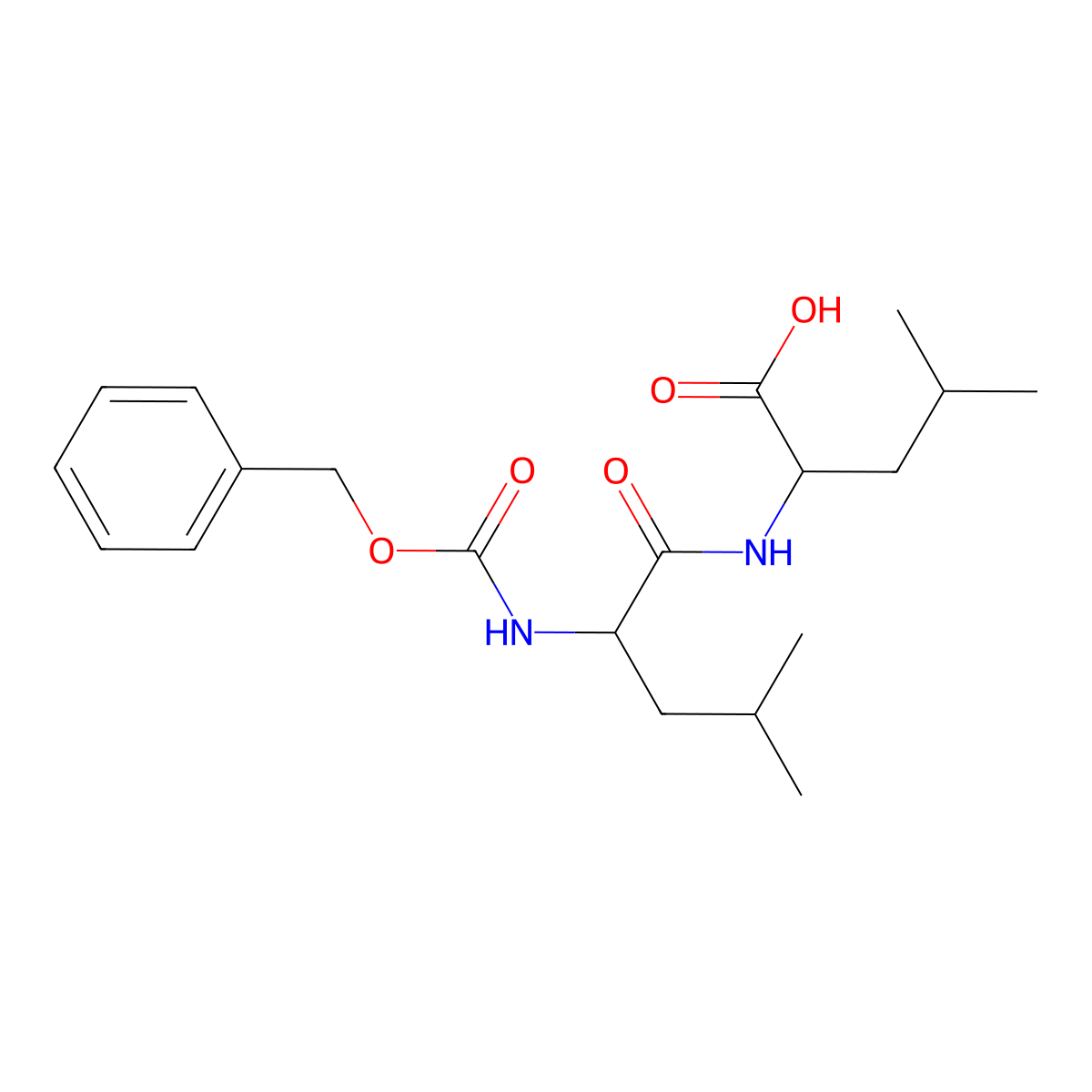 N-((Phenylmethoxy)carbonyl)-L-leucyl-L-leucine molecular structure, CAS 7801-71-0