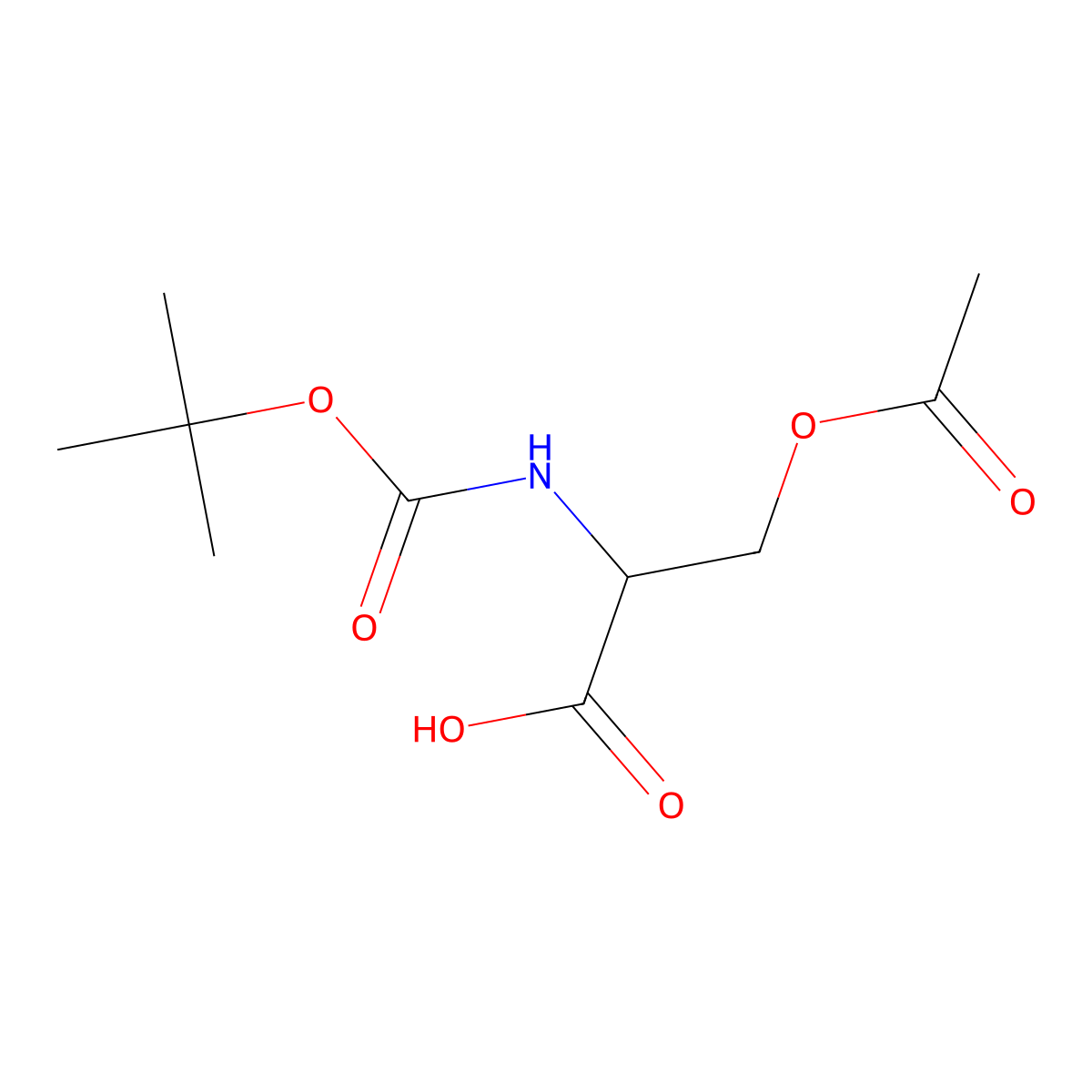 3-(Acetyloxy)-2-{[(tert-butoxy)carbonyl]amino}propanoic acid molecular structure, CAS 7801-80-1