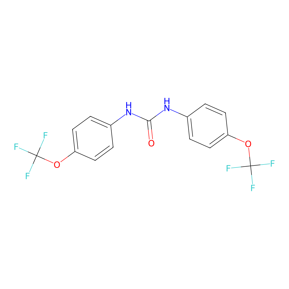 1,3-Bis[4-(trifluoromethoxy)phenyl]urea molecular structure, CAS 78015-49-3