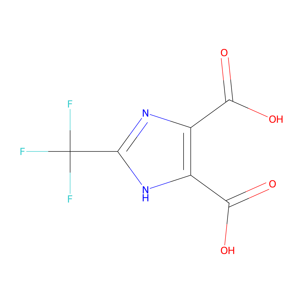 2-(Trifluoromethyl)-1H-imidazole-4,5-dicarboxylic acid molecular structure, CAS 78016-96-3