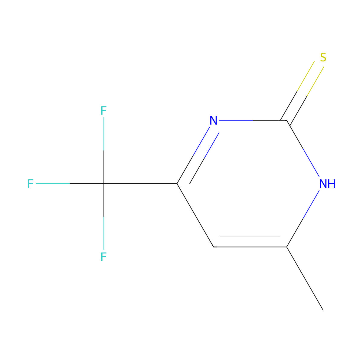2(1H)-Pyrimidinethione, 4-methyl-6-(trifluoromethyl)- molecular structure, CAS 78018-17-4