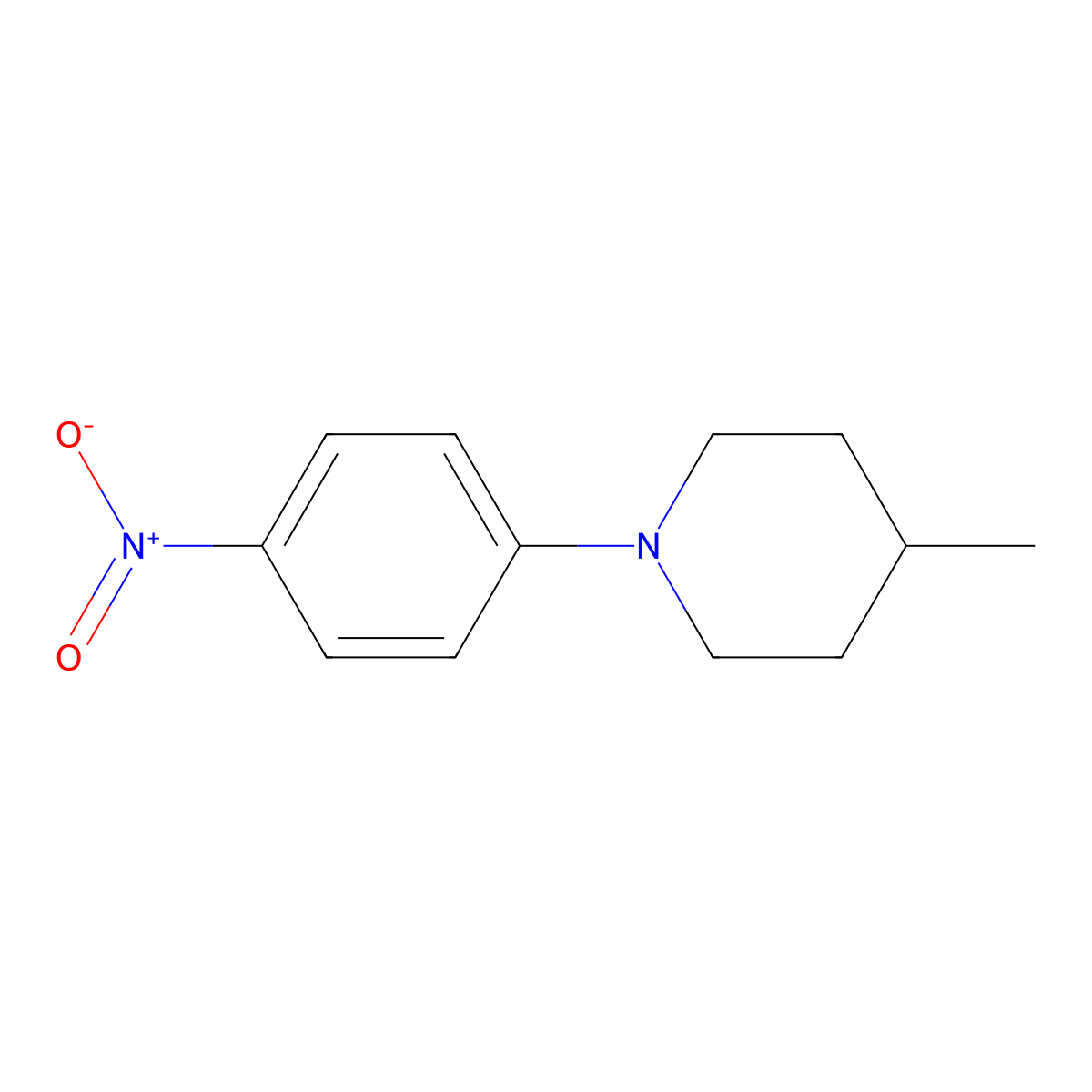 4-Methyl-1-(4-nitrophenyl)piperidine molecular structure, CAS 78019-77-9