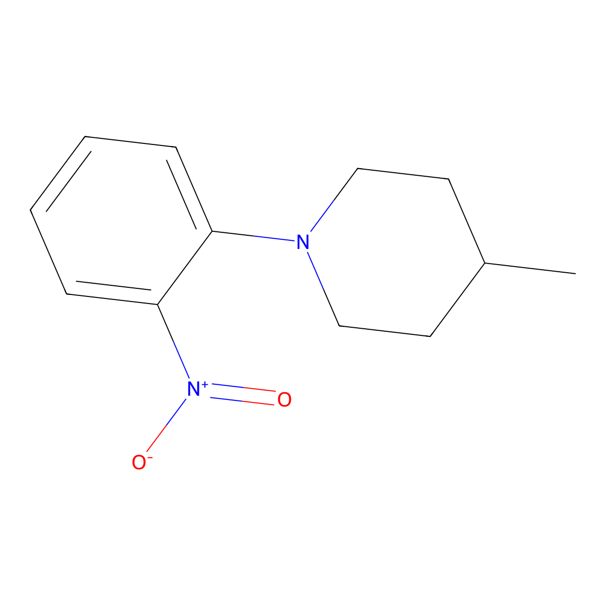 4-Methyl-1-(2-nitrophenyl)piperidine molecular structure, CAS 78019-78-0