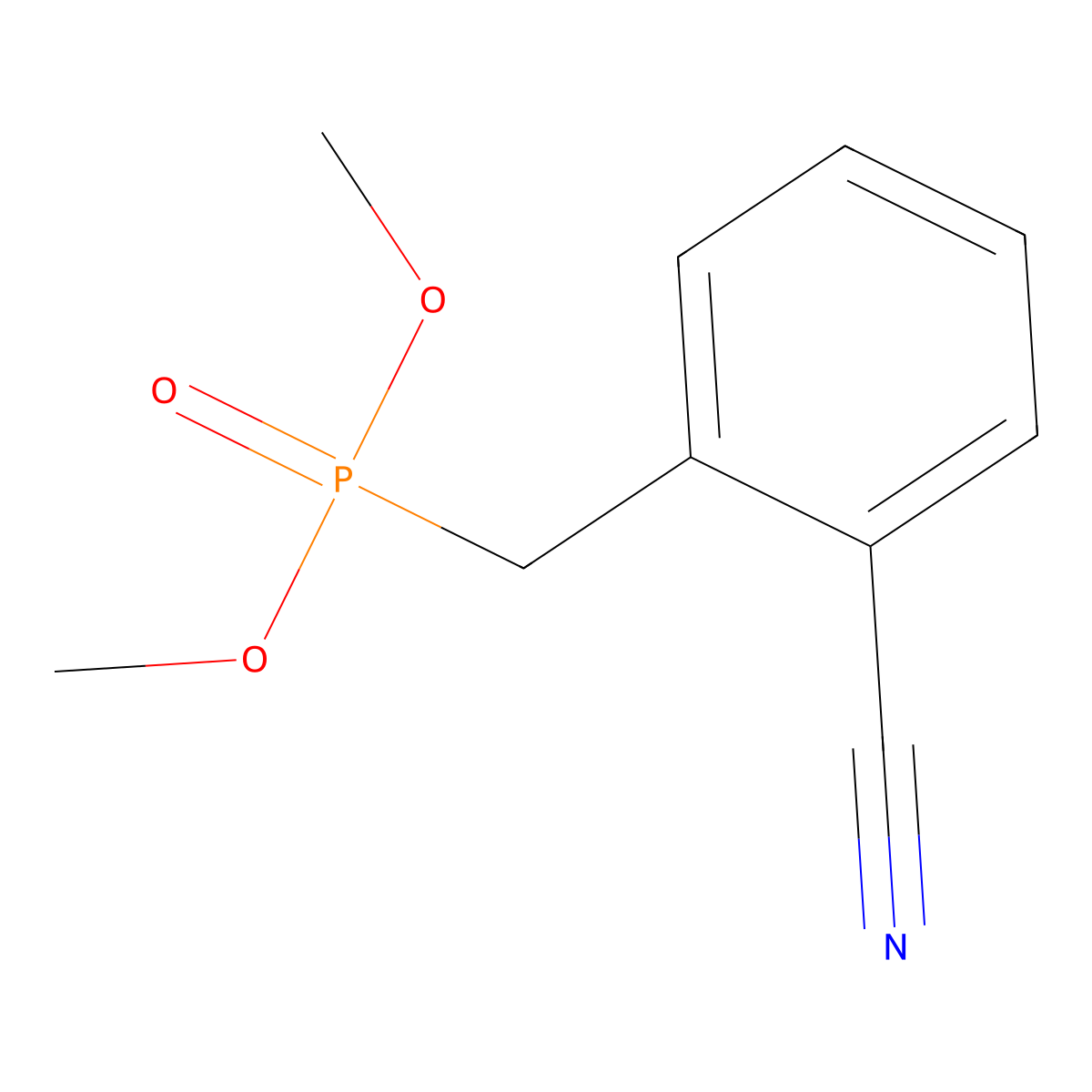 2-[(Dimethoxyphosphinyl)methyl]benzonitrile molecular structure, CAS 78022-18-1