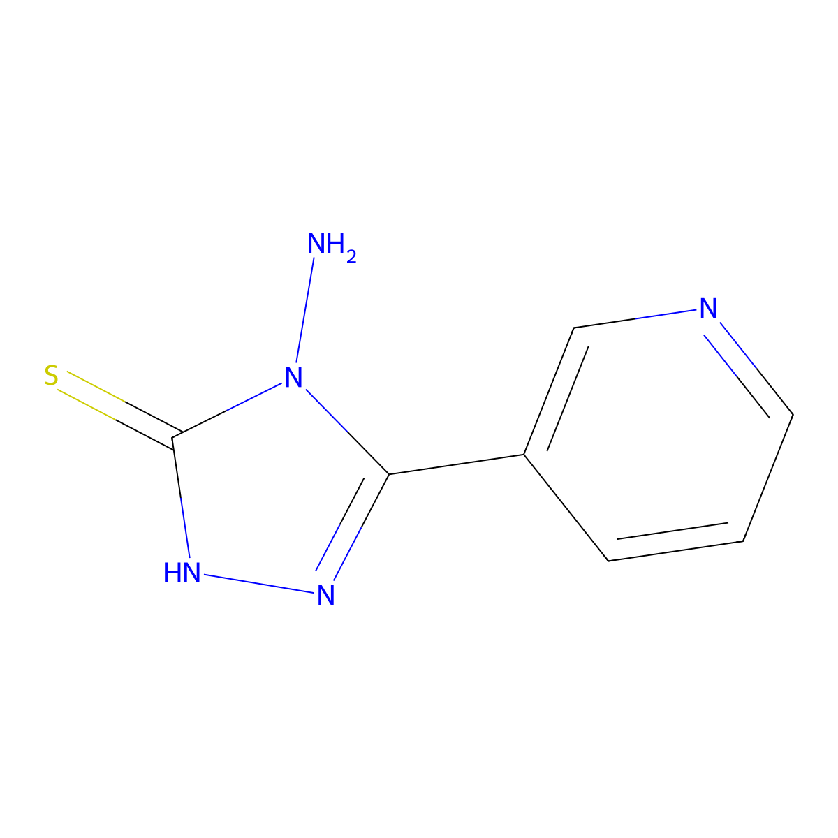 4-Amino-5-pyridin-3-yl-4H-(1,2,4)triazole-3-thiol molecular structure, CAS 78027-00-6