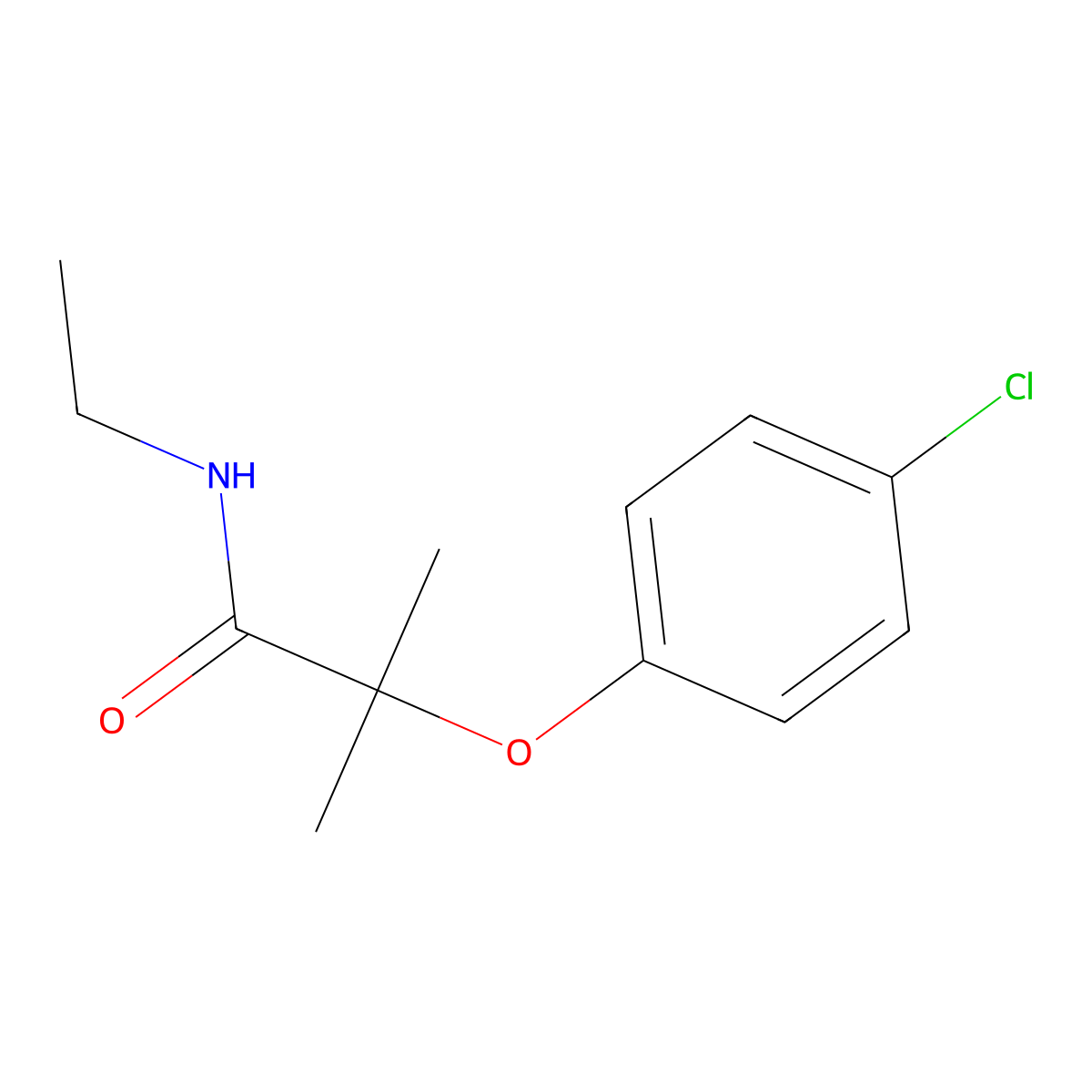 2-(4-chlorophenoxy)-N-ethyl-2-methylpropanamide molecular structure, CAS 78027-37-9