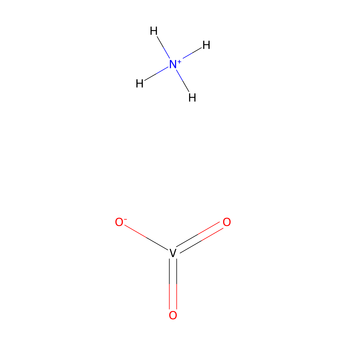 Ammonium metavanadate molecular structure, CAS 7803-55-6