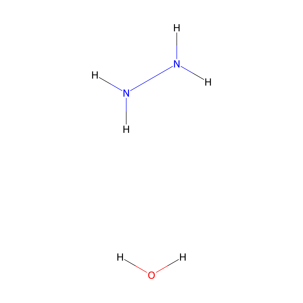 Hydrazine hydrate (1:1) molecular structure, CAS 7803-57-8