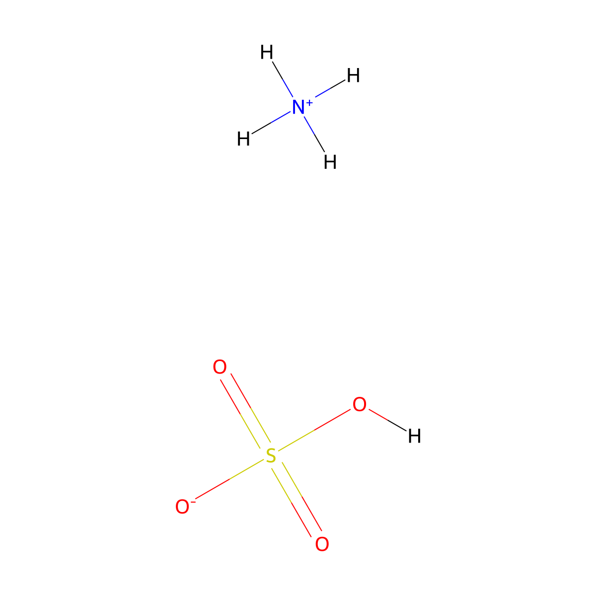 Ammonium bisulfate molecular structure, CAS 7803-63-6