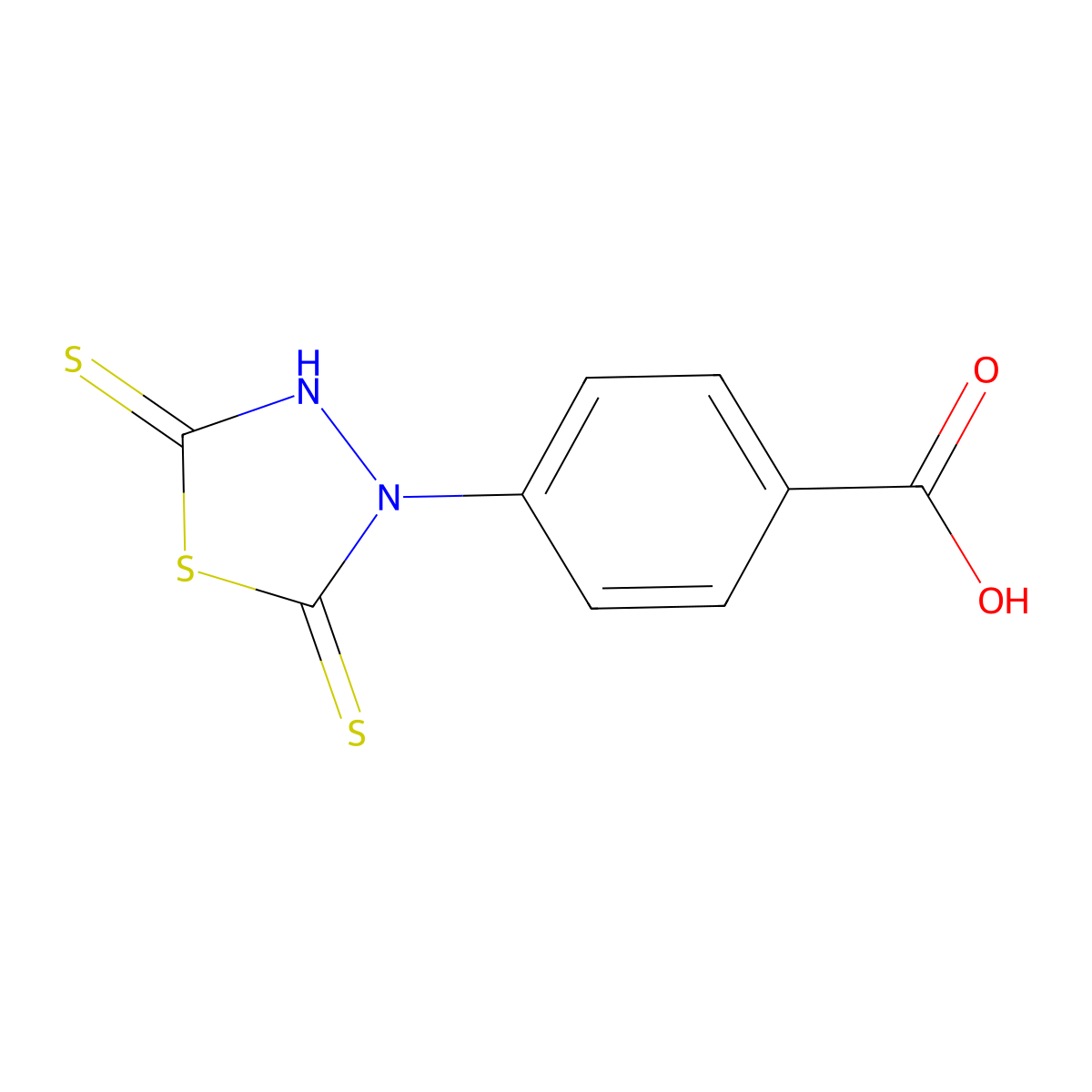 4-[2,5-Bis(sulfanylidene)-1,3,4-thiadiazolidin-3-yl]benzoic acid molecular structure, CAS 7803-72-7