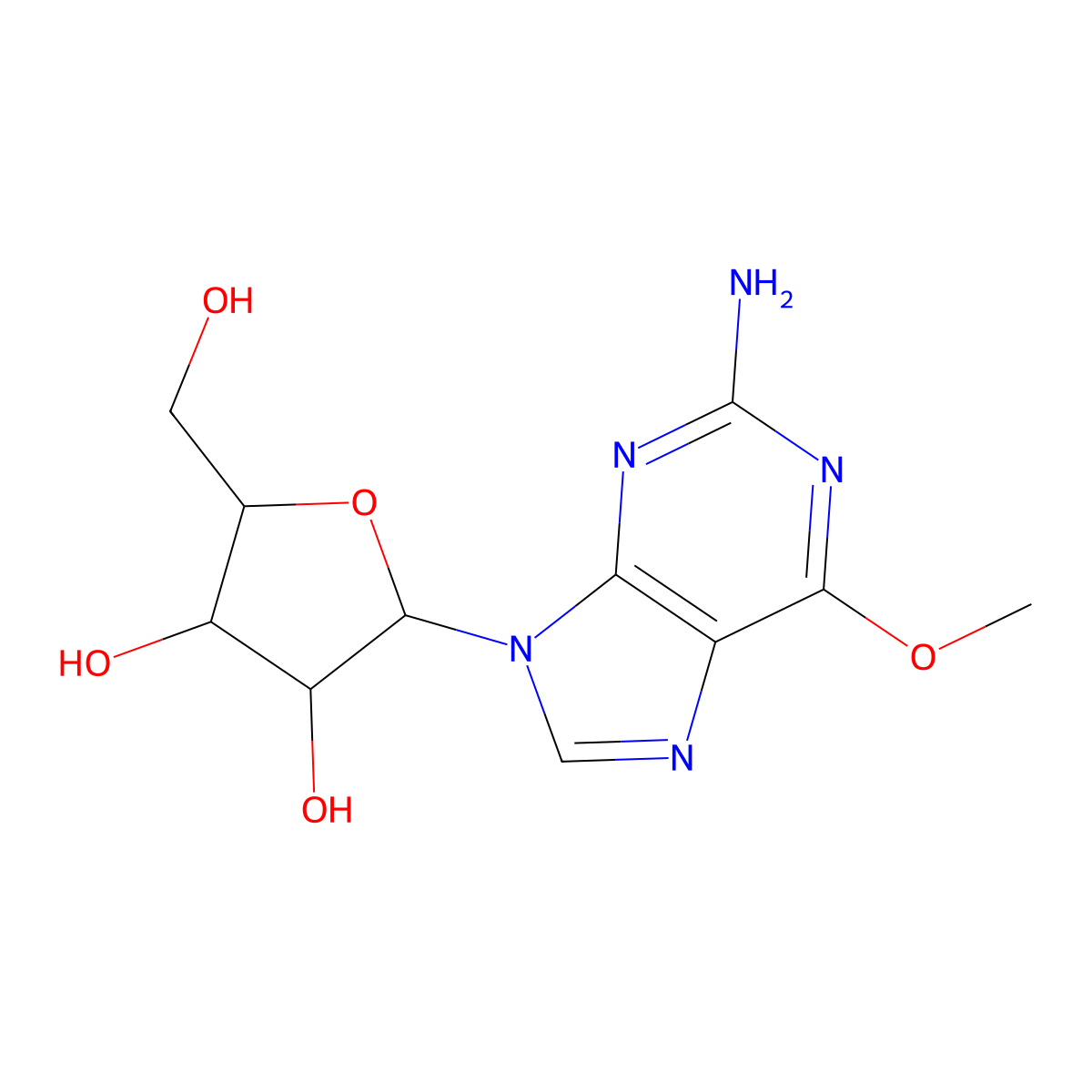 O-Methylguanosine molecular structure, CAS 7803-88-5