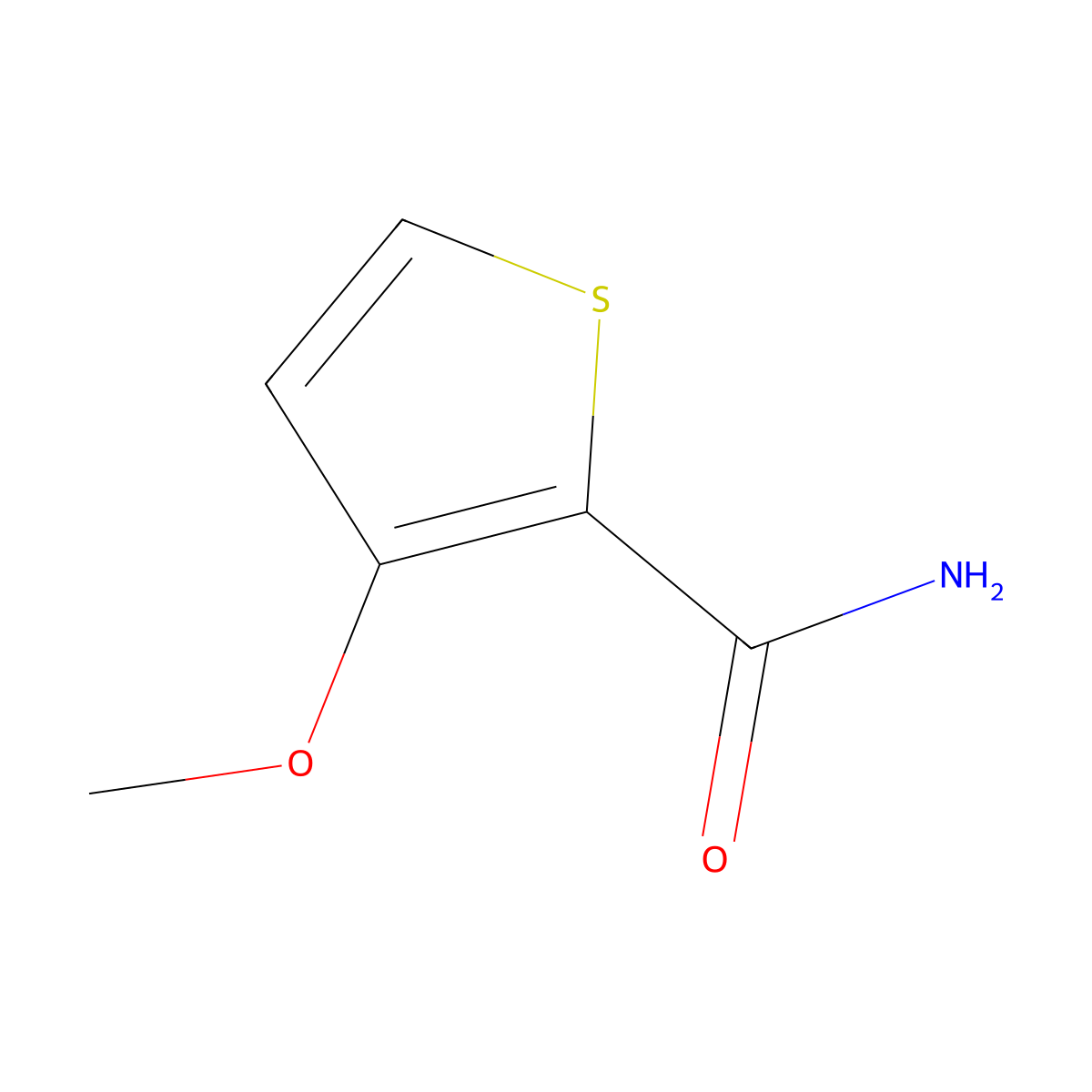 3-Methoxythiophene-2-carboxamide molecular structure, CAS 78031-17-1