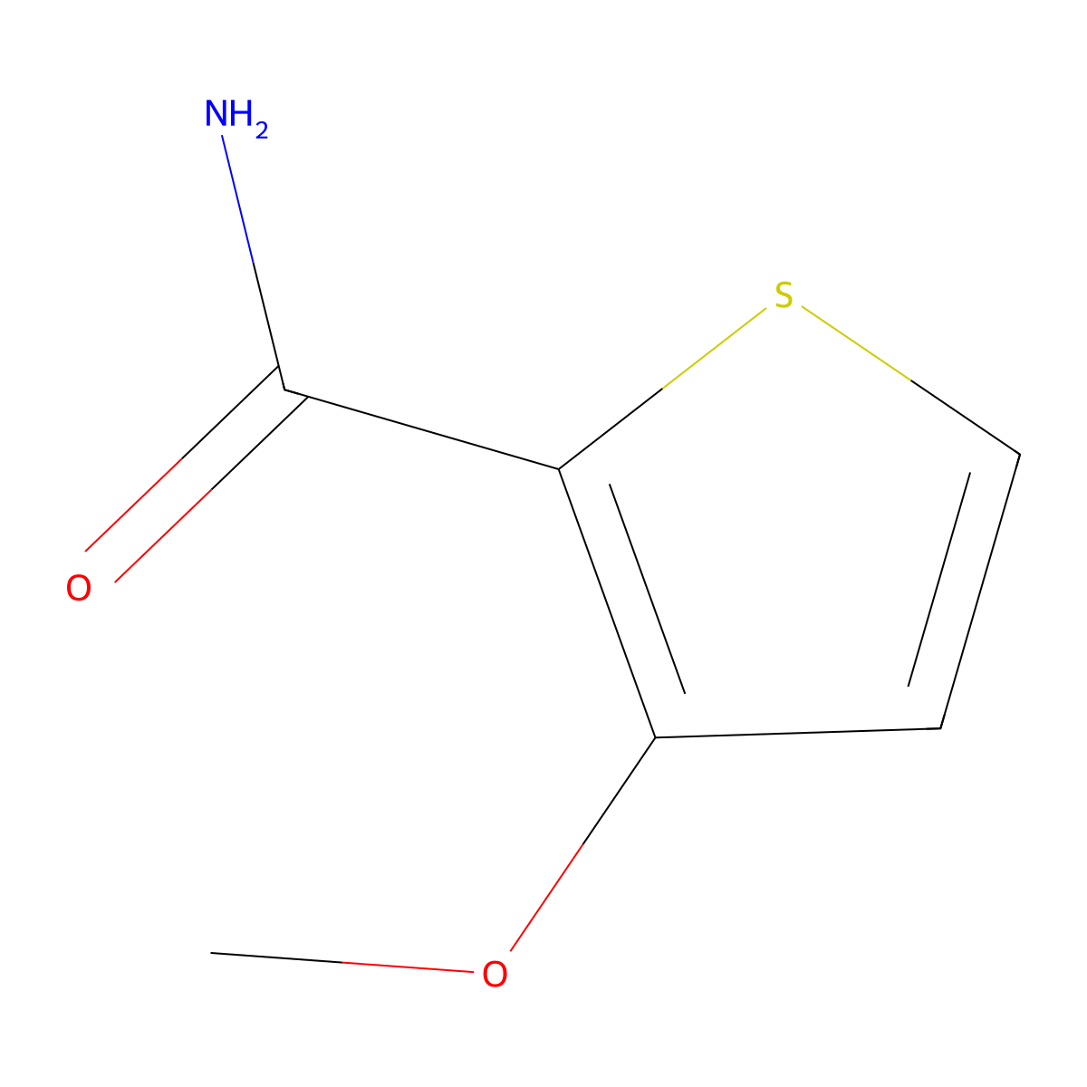 3-Methoxythiophene-2-carboxamide molecular structure, CAS 78031-17-1