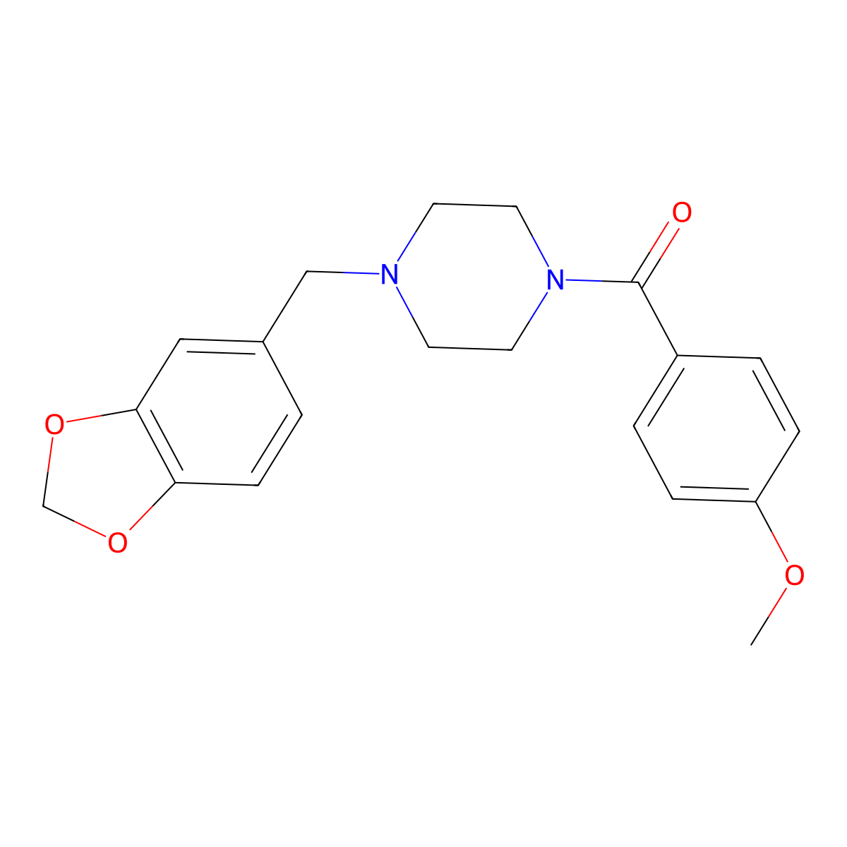 [4-(1,3-Benzodioxol-5-ylmethyl)piperazin-1-yl](4-methoxyphenyl)methanone molecular structure, CAS 78031-40-0