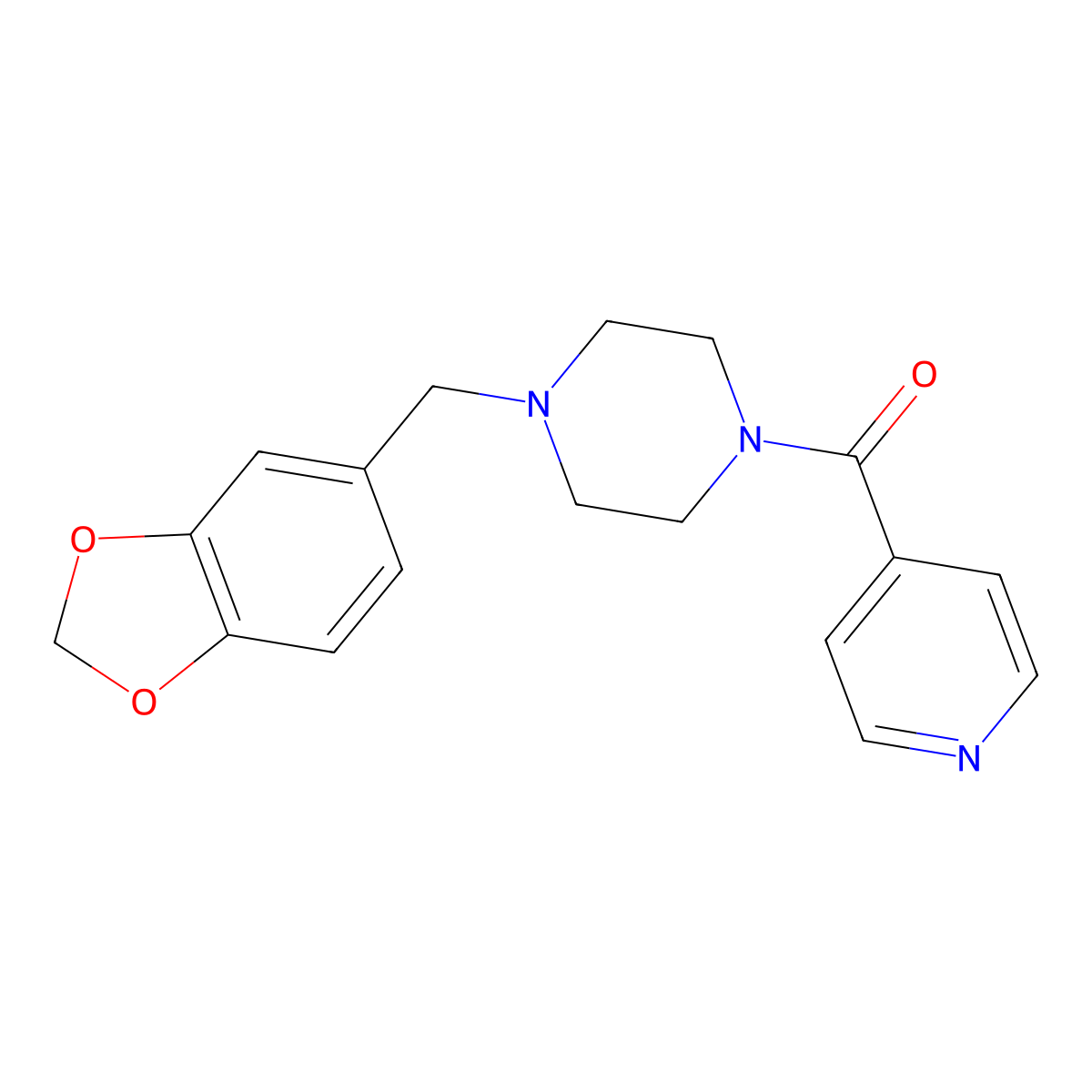 [4-(1,3-Benzodioxol-5-ylmethyl)piperazin-1-yl]-pyridin-4-ylmethanone molecular structure, CAS 78031-41-1