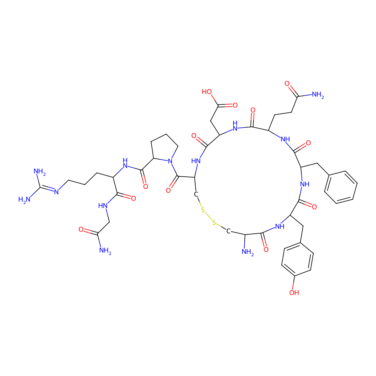 Argipressin, asp(5)- molecular structure, CAS 78031-79-5